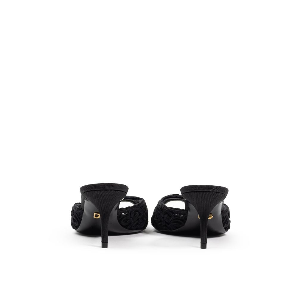 Dolce & Gabbana Cotton Black Sandal Glam Steals