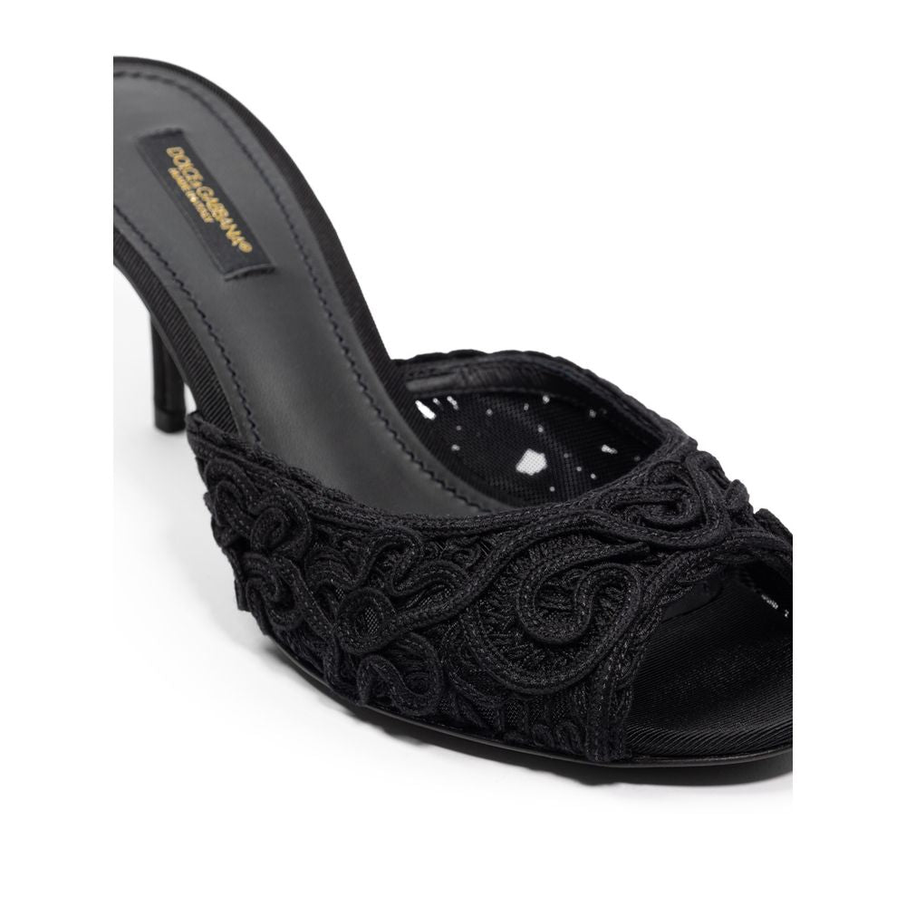 Dolce & Gabbana Cotton Black Sandal Glam Steals