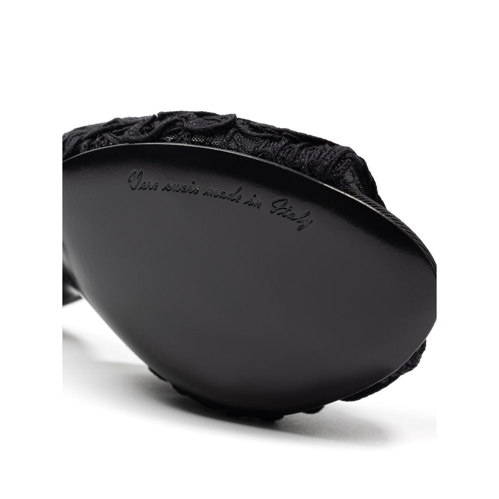 Dolce & Gabbana Cotton Black Sandal Glam Steals