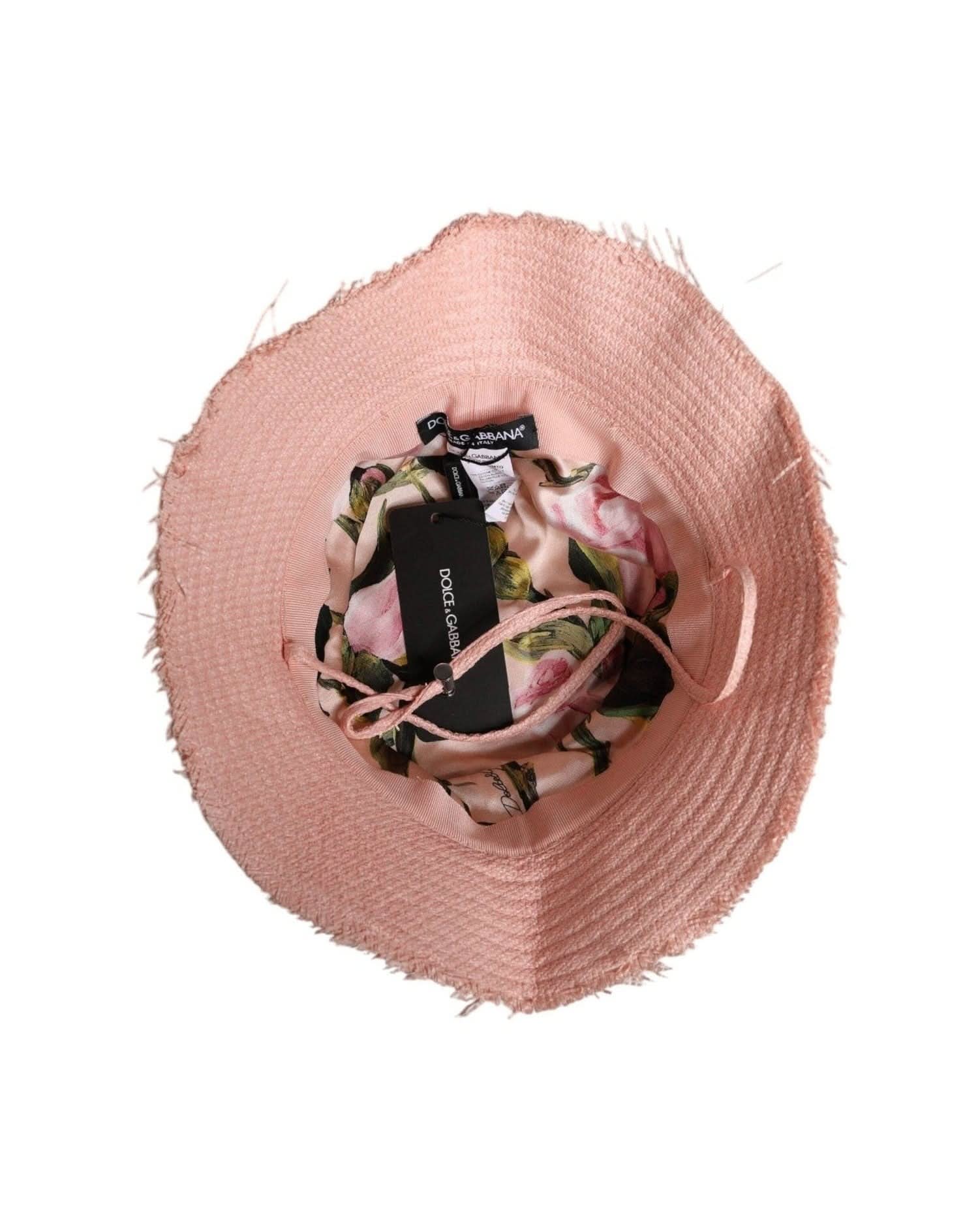 Dolce & Gabbana Pink Cotton Wide Brim Bucket Hat Hats