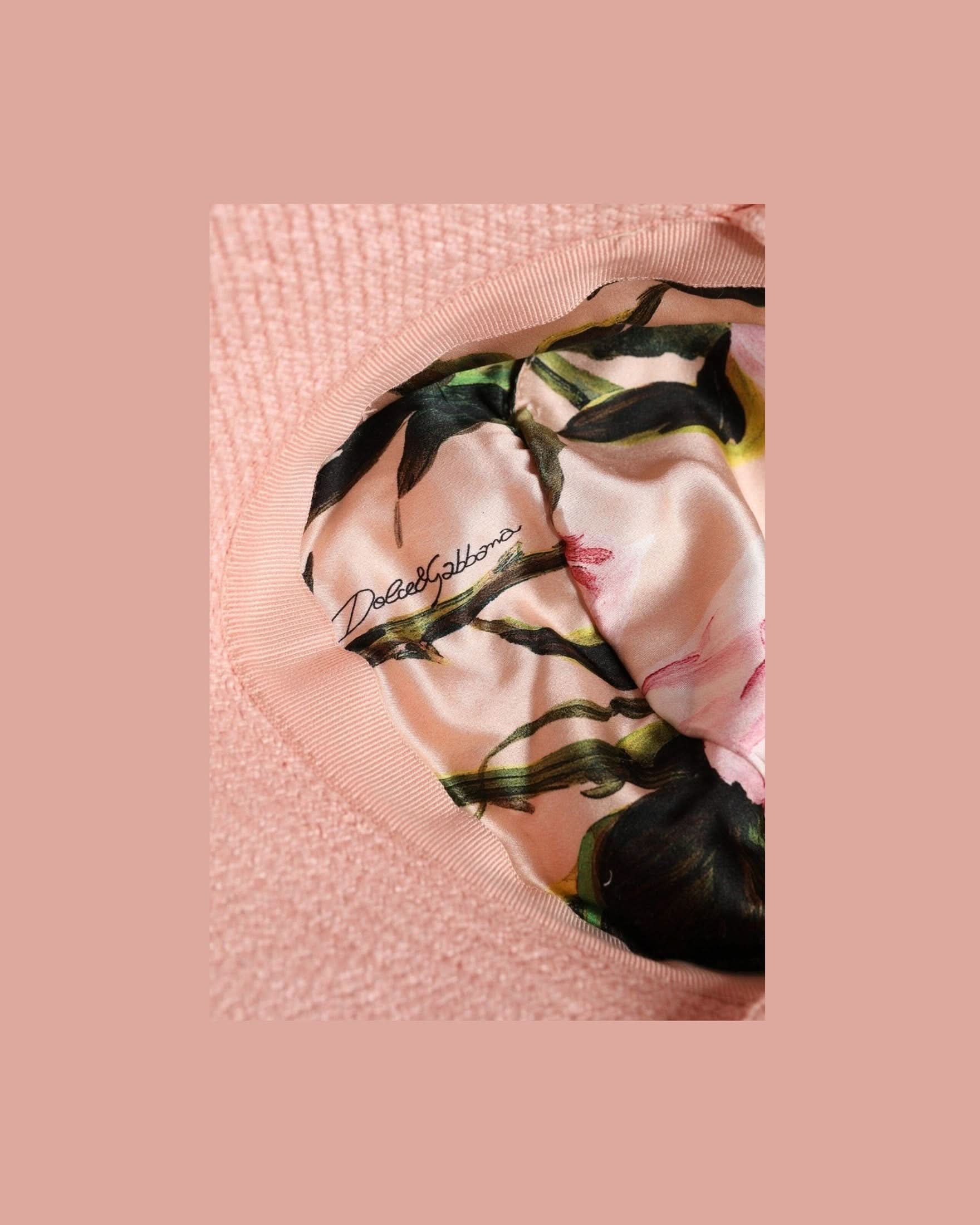 Dolce & Gabbana Pink Cotton Wide Brim Bucket Hat Hats