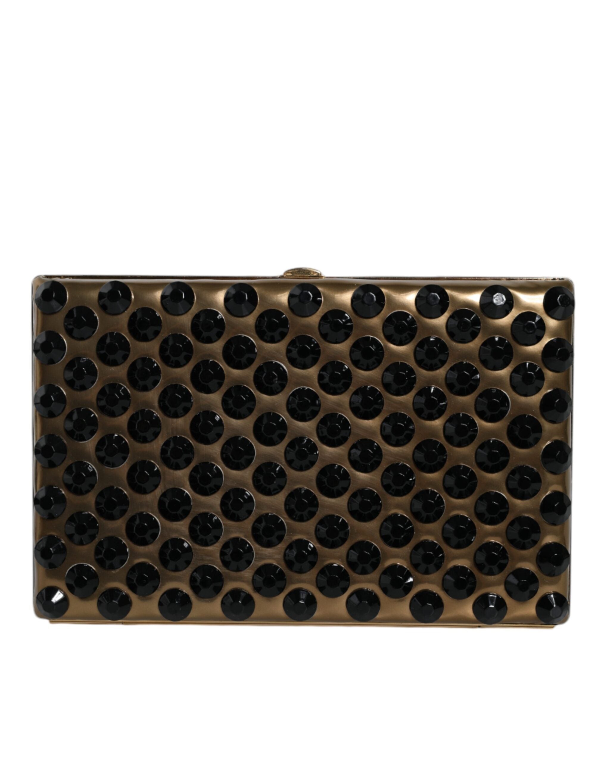 Dolce & Gabbana Crystal Bifold Clutch Evening Party Women Purse Gold Bag Glam Steals