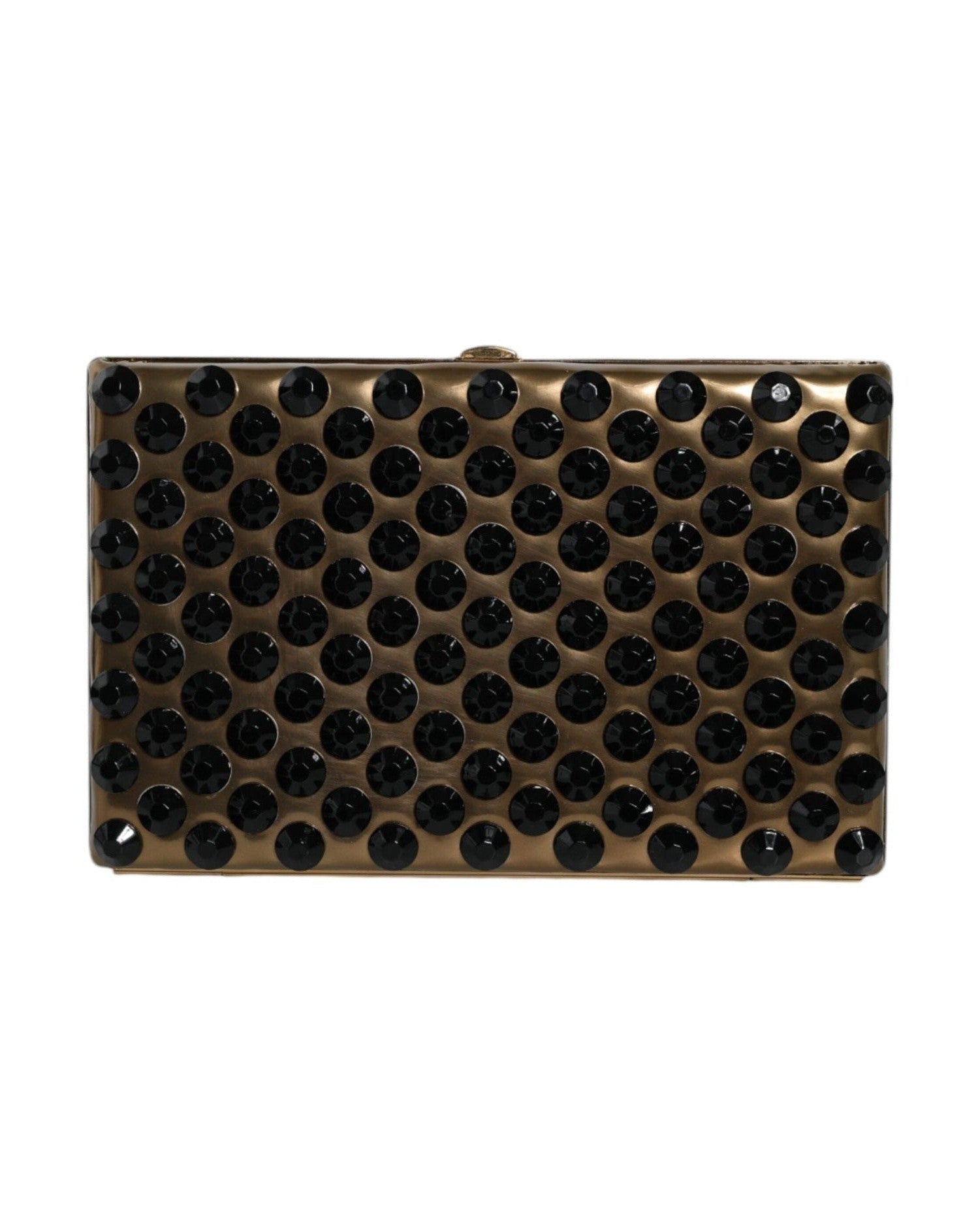 Dolce & Gabbana Crystal Bifold Clutch Evening Party Women Purse Gold Bag Glam Steals
