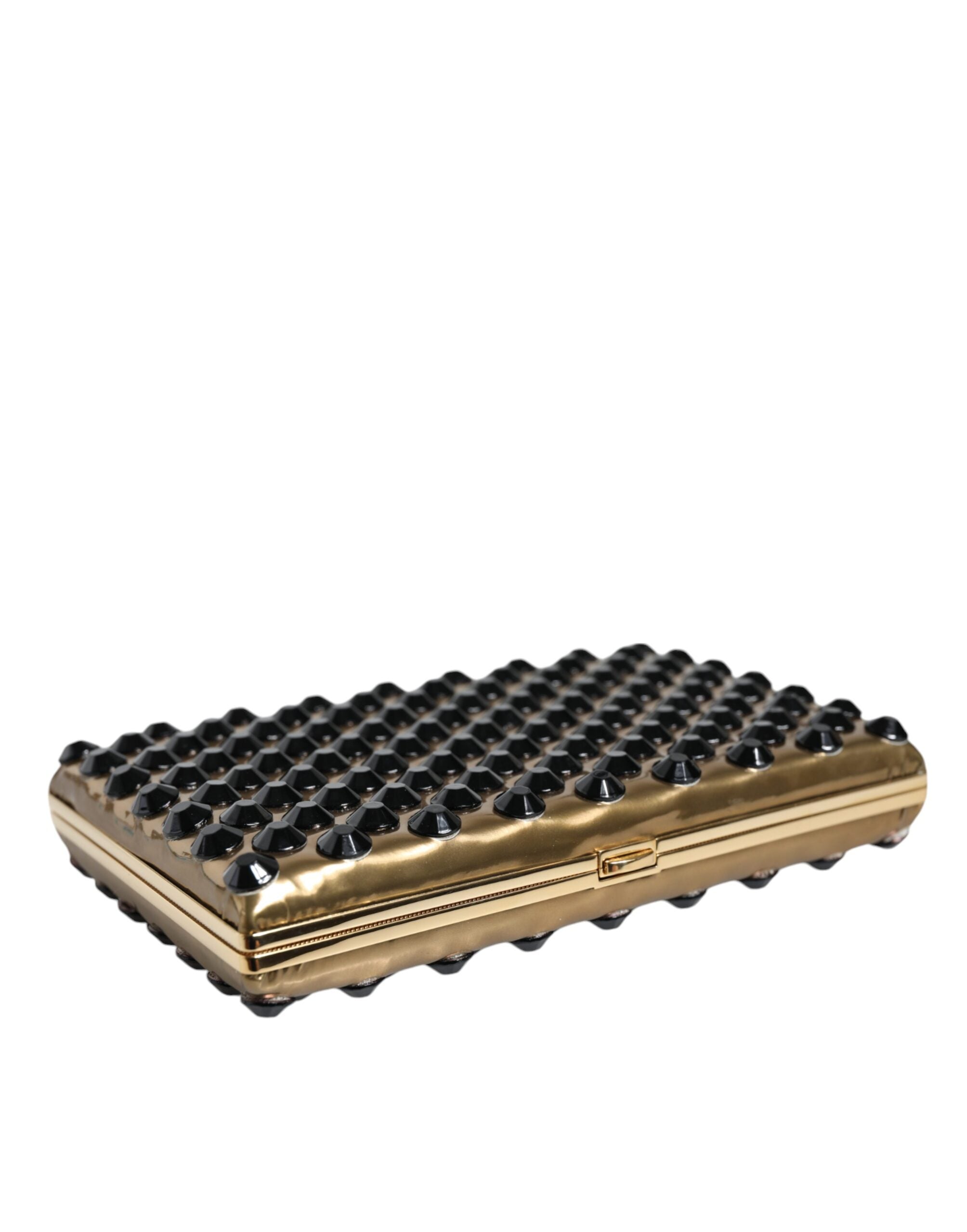 Dolce & Gabbana Crystal Bifold Clutch Evening Party Women Purse Gold Bag Glam Steals