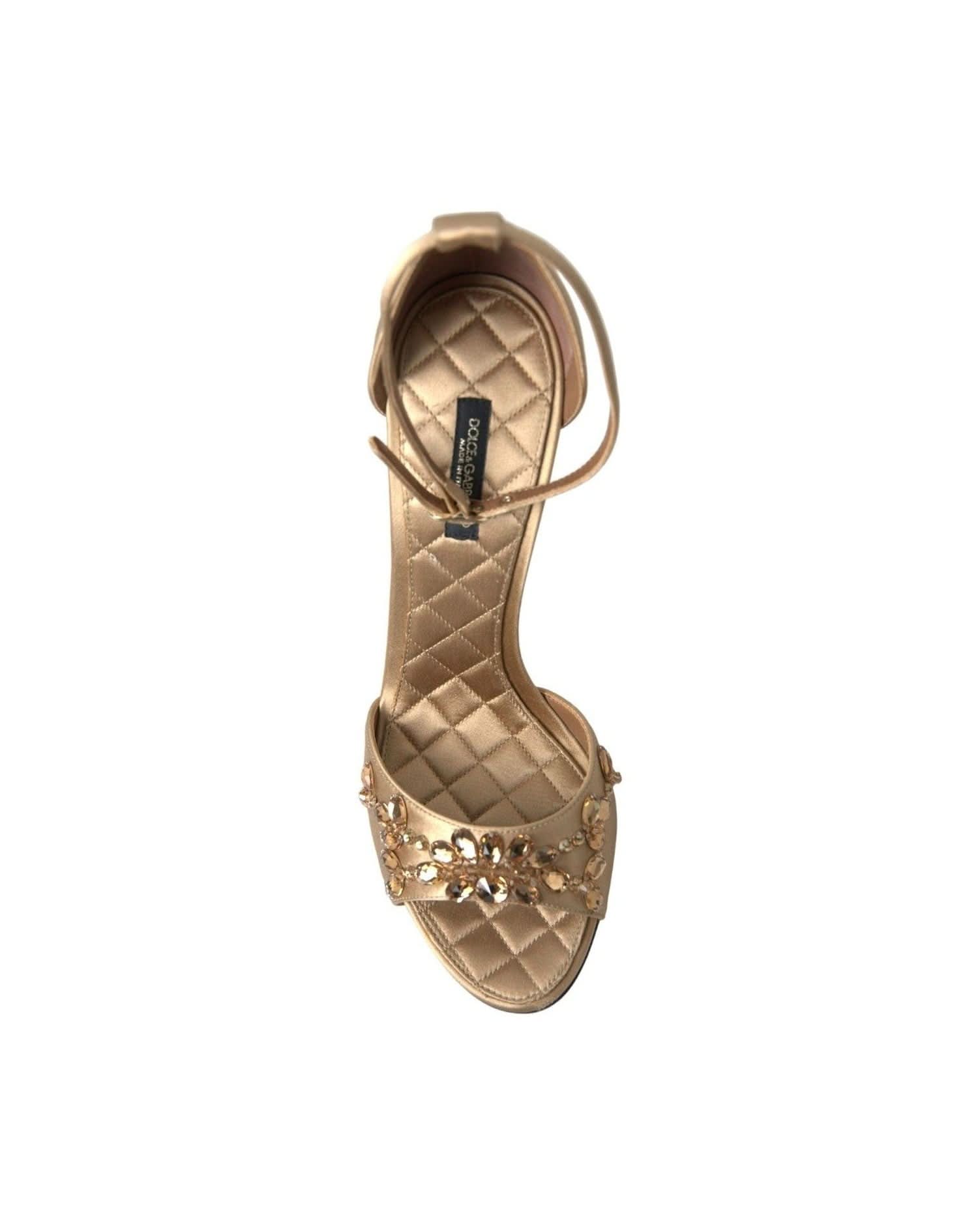 Dolce & Gabbana Crystal Embellished Heel Sandals Heels