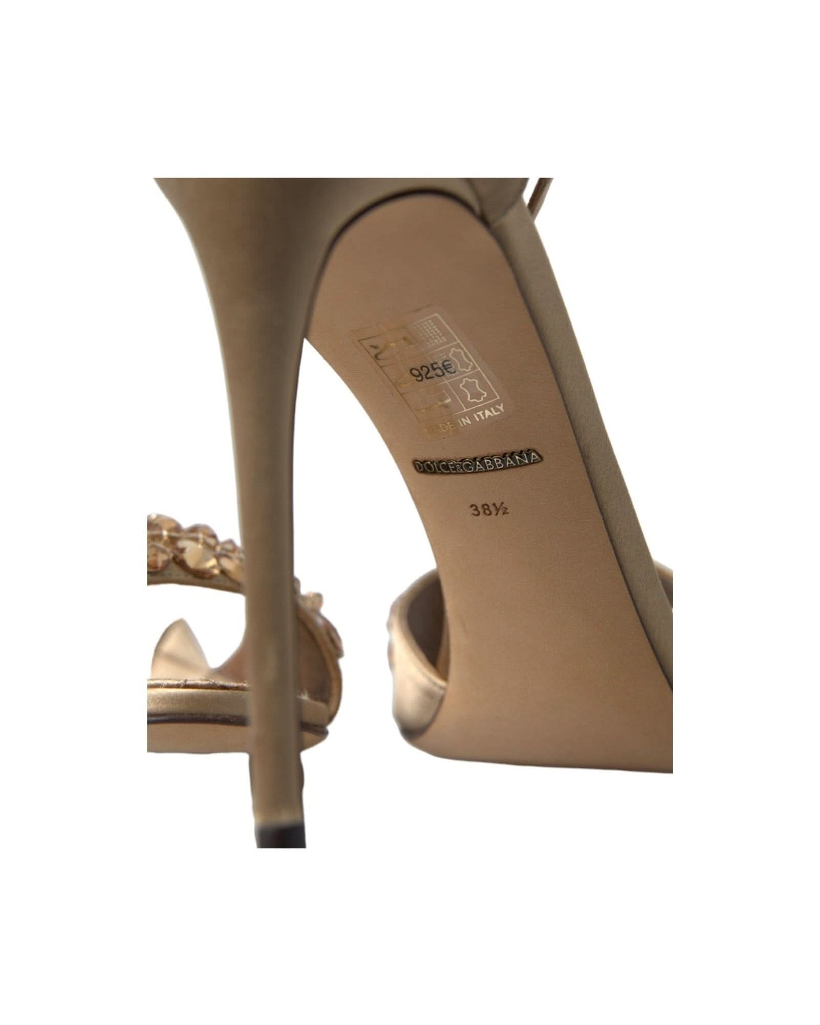 Dolce & Gabbana Crystal Embellished Heel Sandals Heels