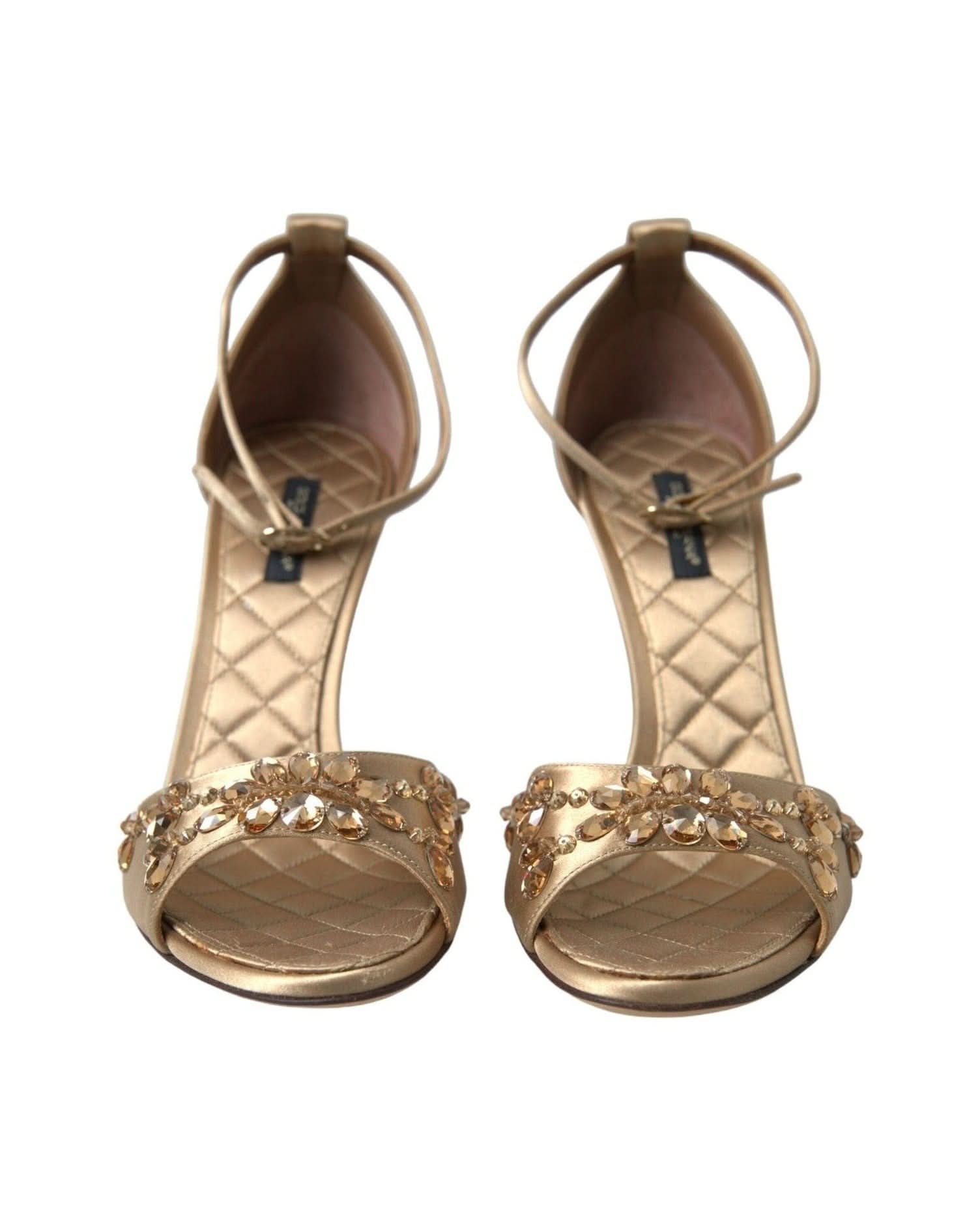 Dolce & Gabbana Crystal Embellished Heel Sandals Heels