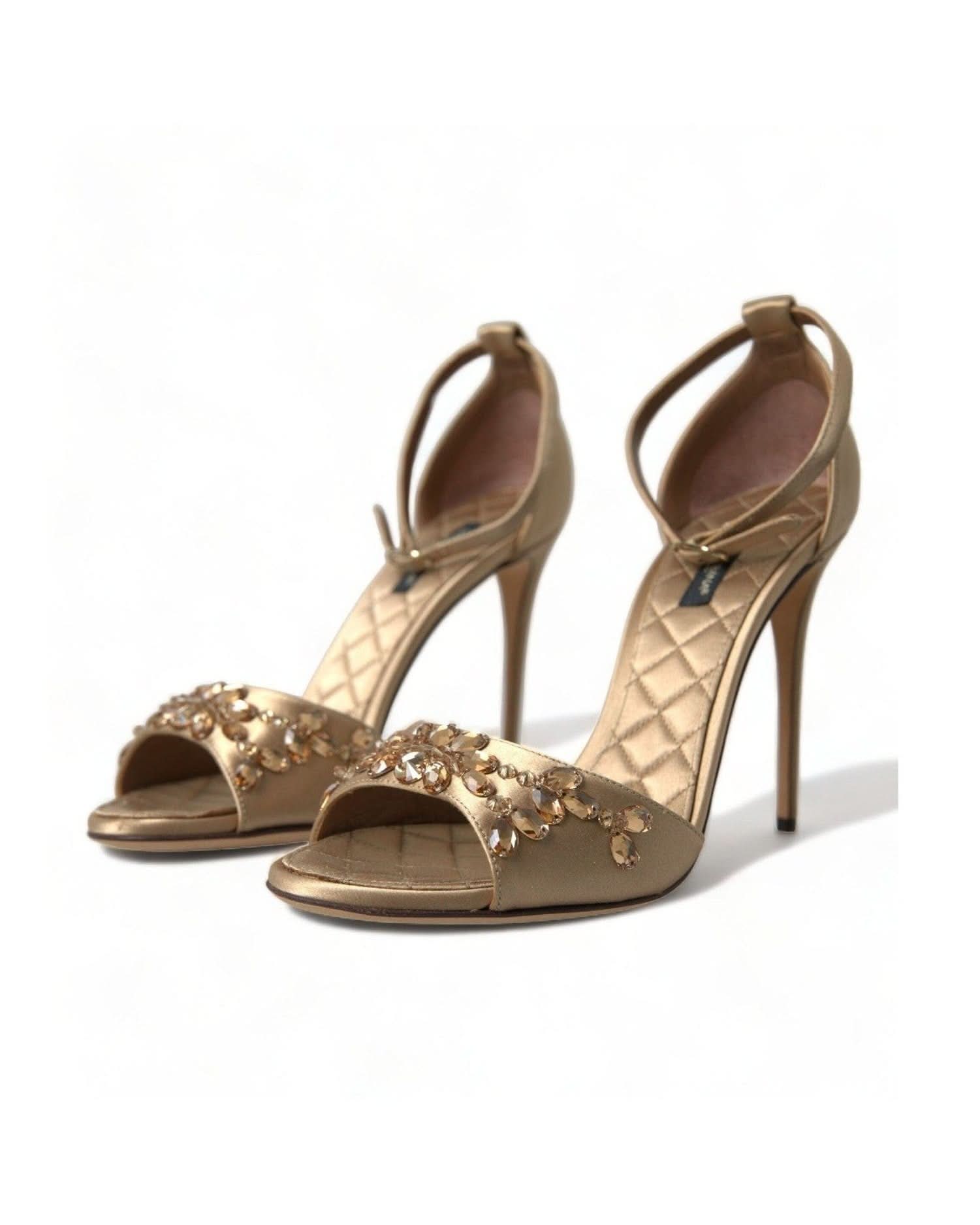 Dolce & Gabbana Crystal Embellished Heel Sandals Heels