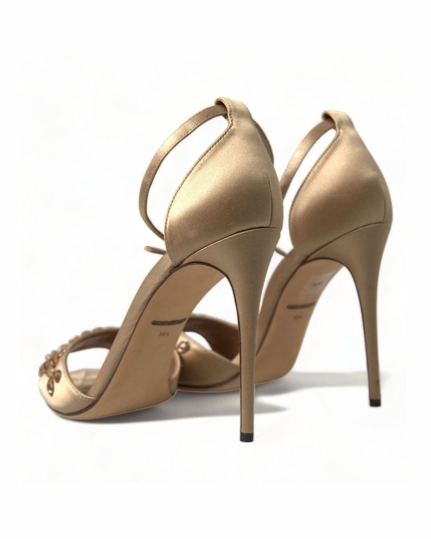 Dolce & Gabbana Crystal Embellished Heel Sandals Heels