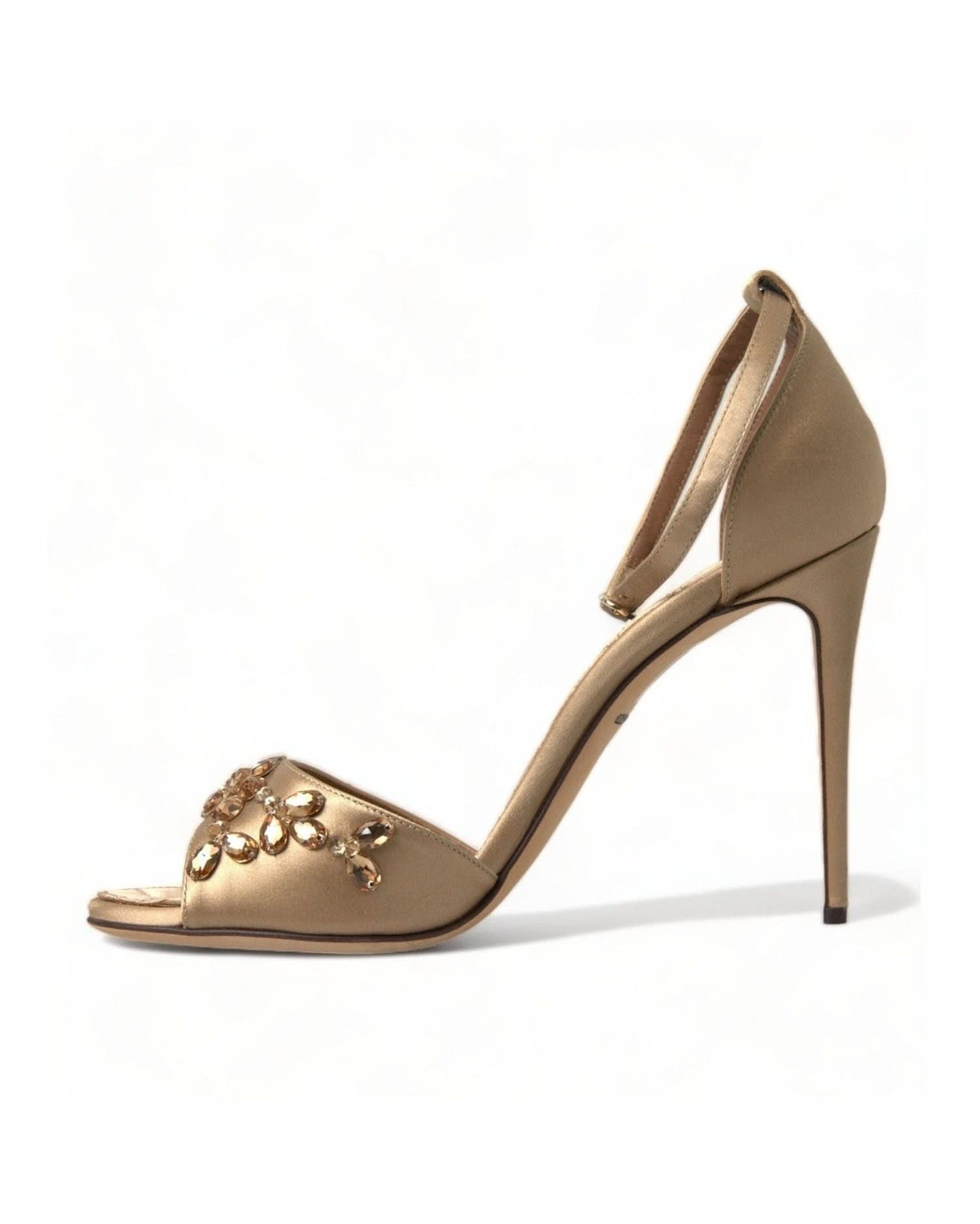 Dolce & Gabbana Crystal Embellished Heel Sandals Heels