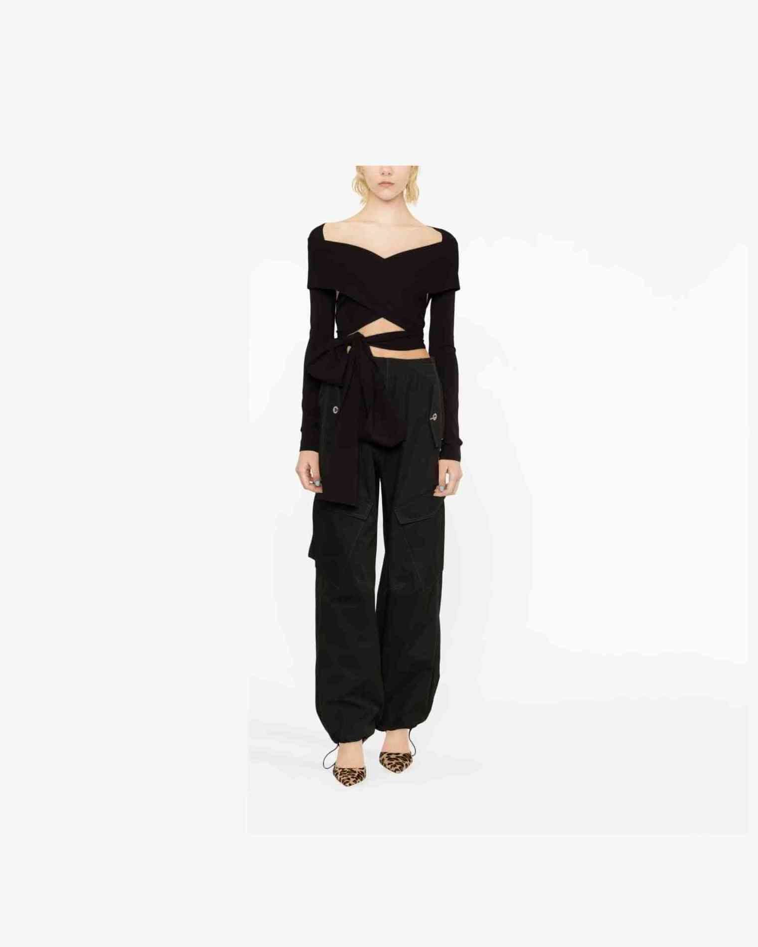 Dolce & Gabbana Cut Out Wrap Top Blouses