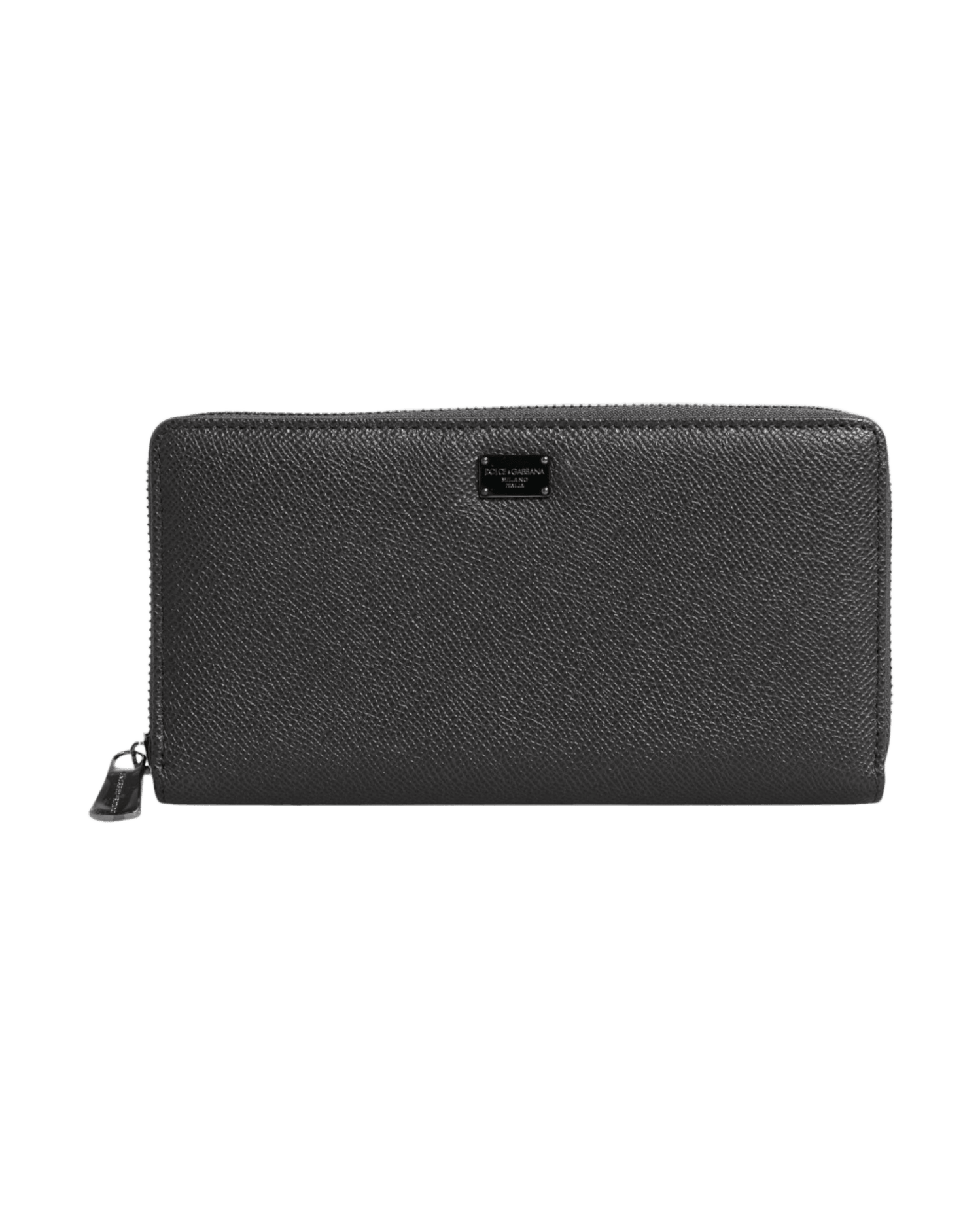 Dolce & Gray Gabbana Dark Leather Dg Logo Zip Around Continental Wallet Glam Steals