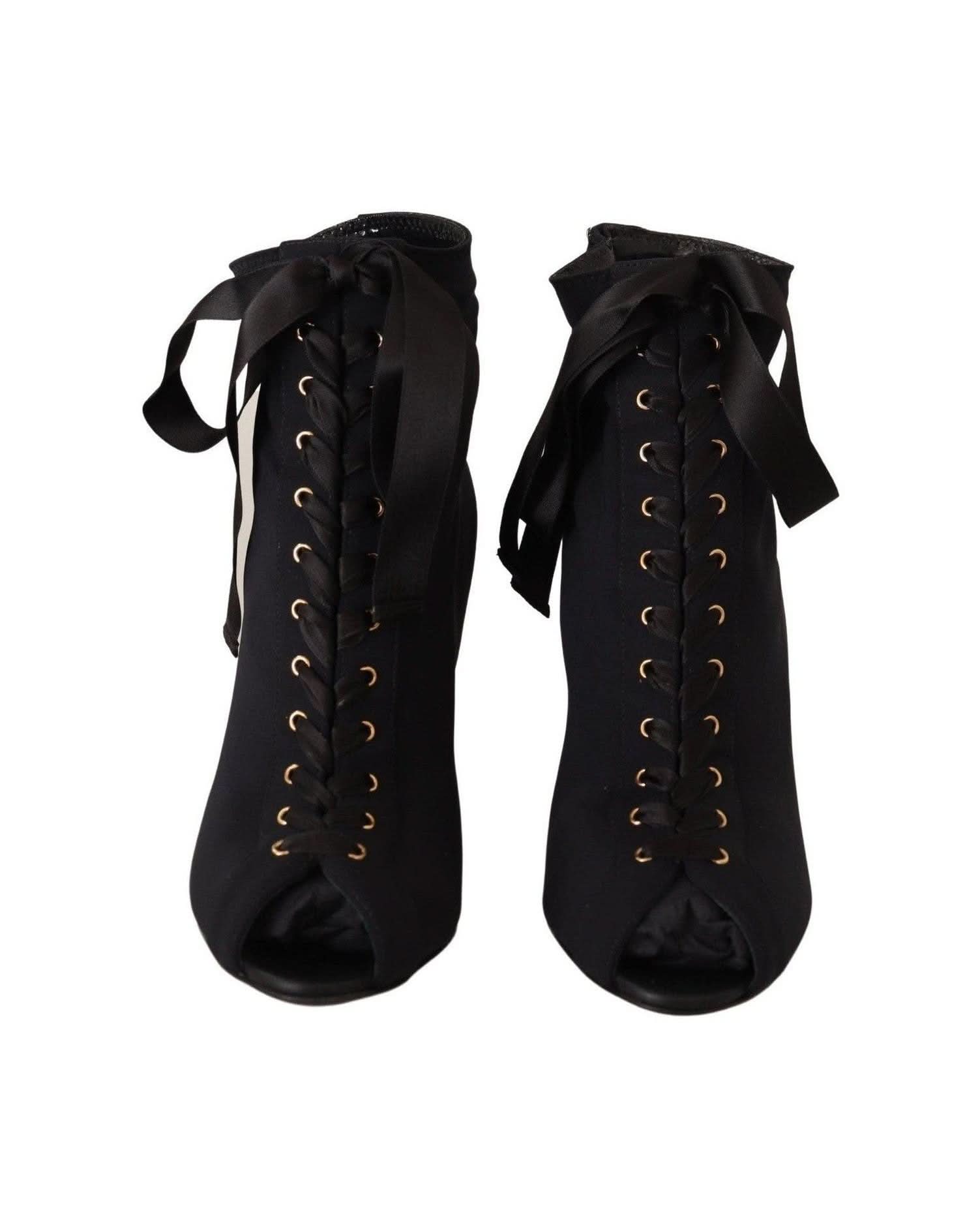 Dolce & Gabbana Elegant Ankle Open Toe Heel Boots Boots