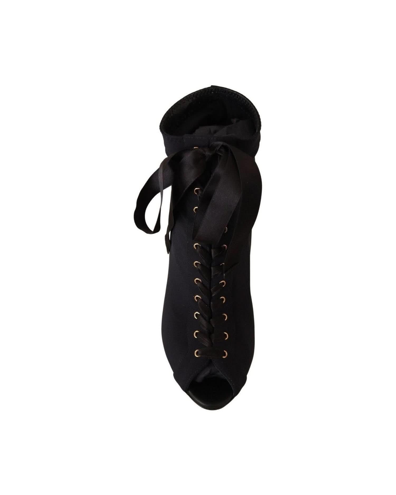 Dolce & Gabbana Elegant Ankle Open Toe Heel Boots Boots