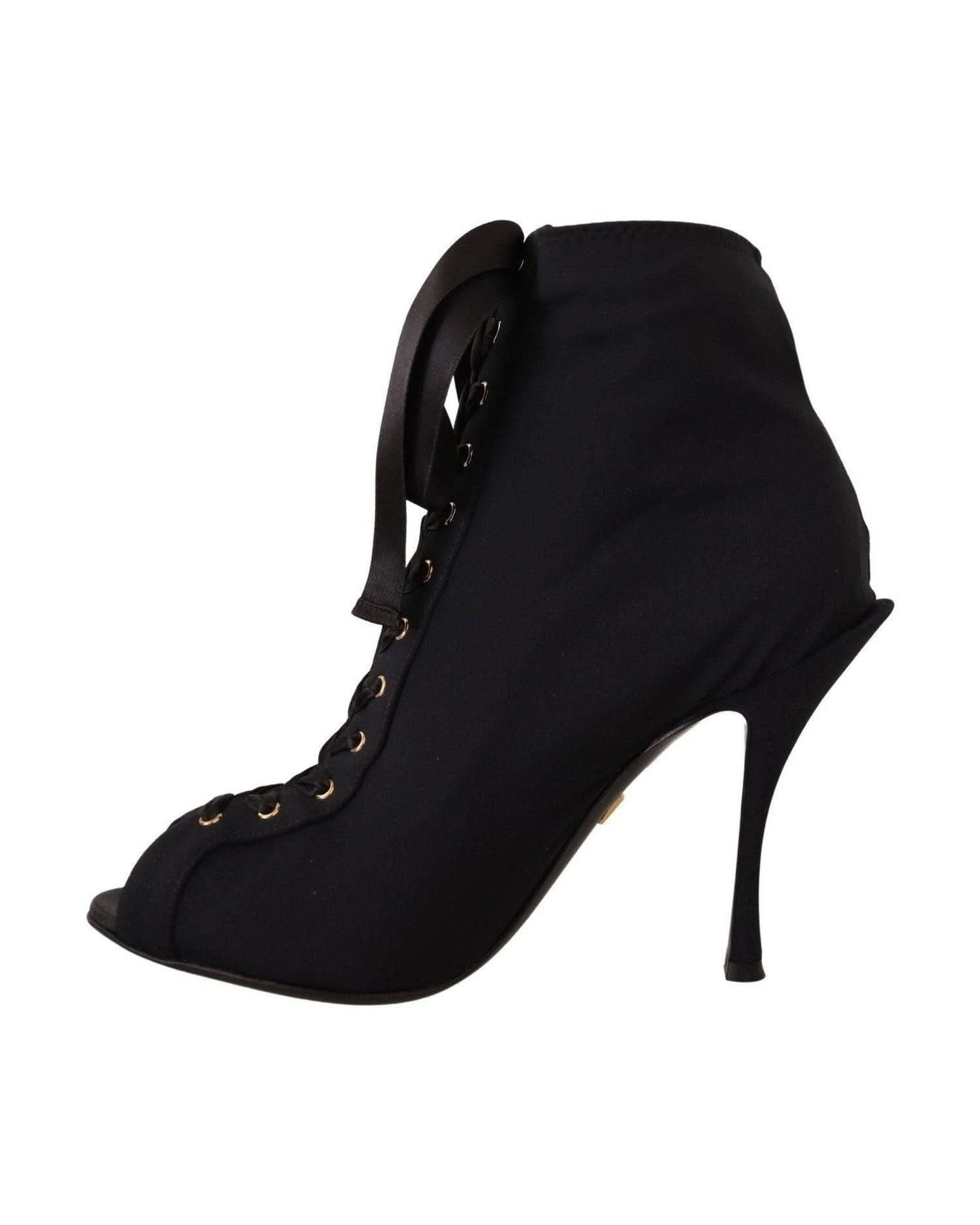 Dolce & Gabbana Elegant Ankle Open Toe Heel Boots Boots