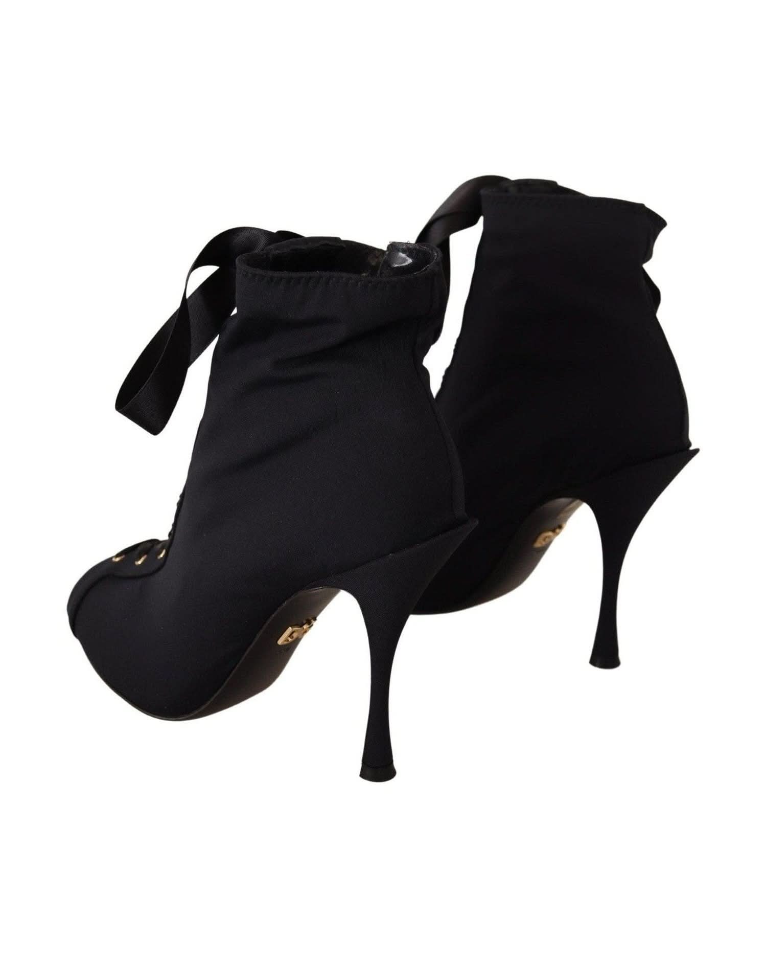 Dolce & Gabbana Elegant Ankle Open Toe Heel Boots Boots