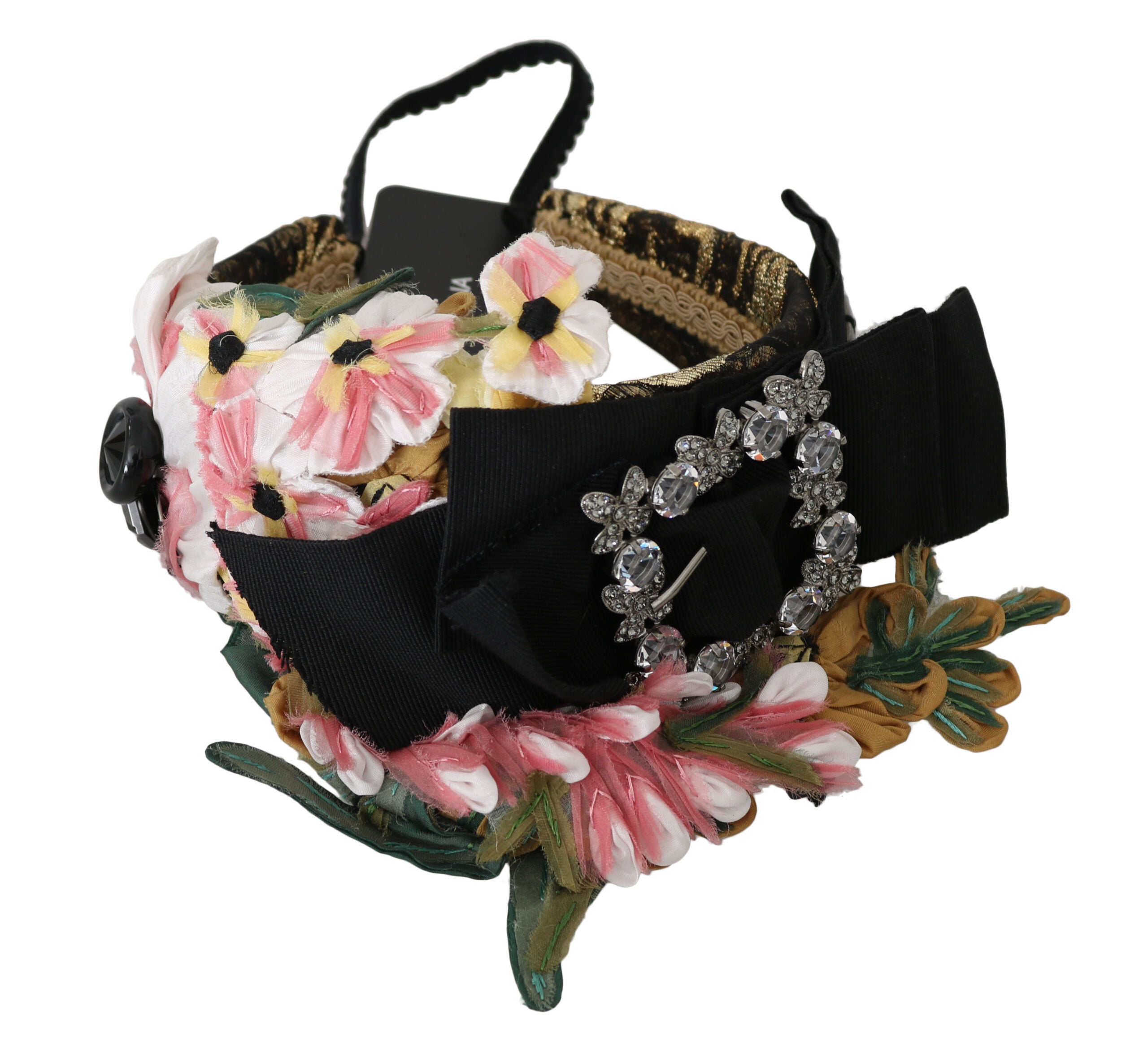 Dolce & Gabbana Elegant Crystal-Embellished Floral Headband Glam Steals