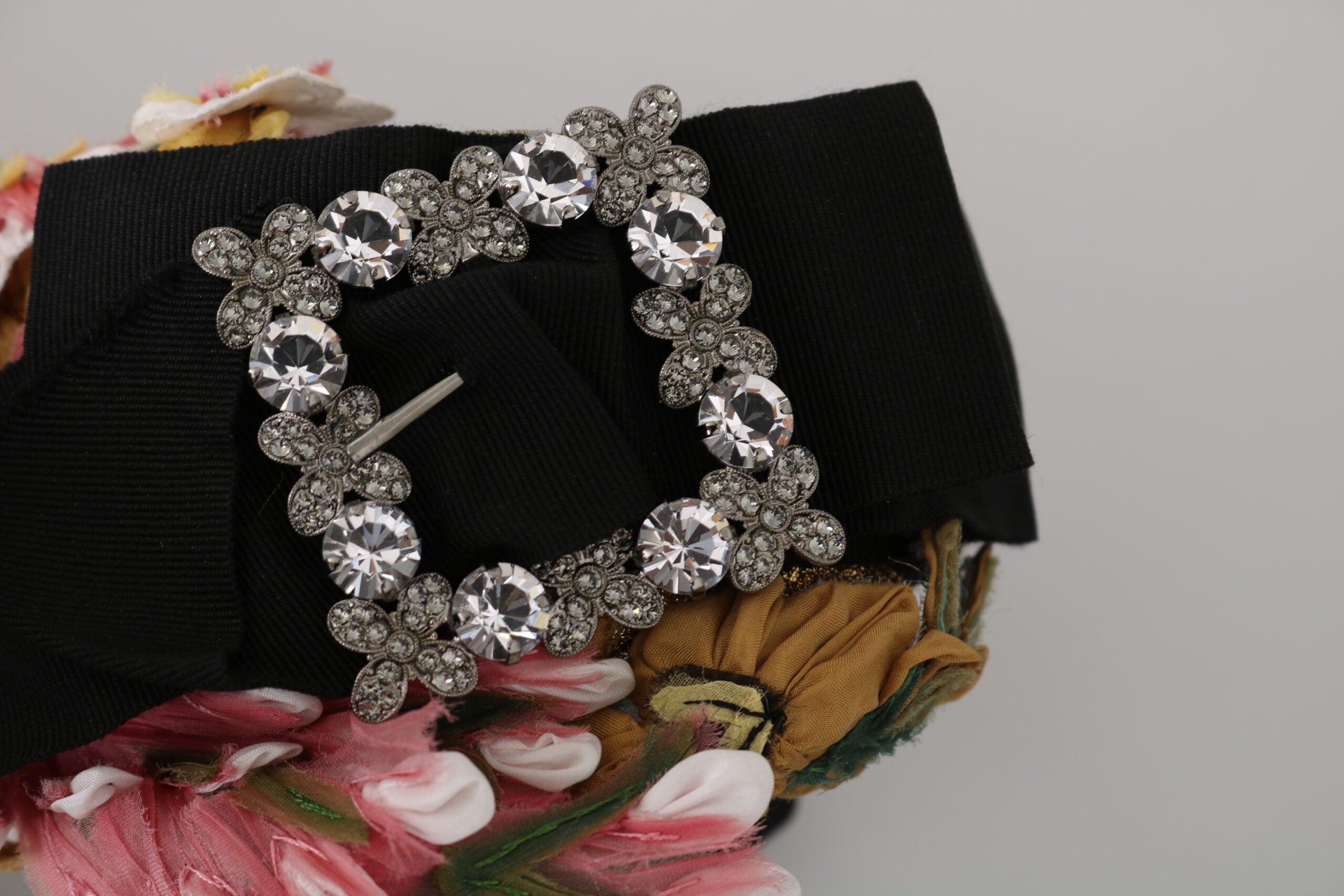 Dolce & Gabbana Elegant Crystal-Embellished Floral Headband Glam Steals