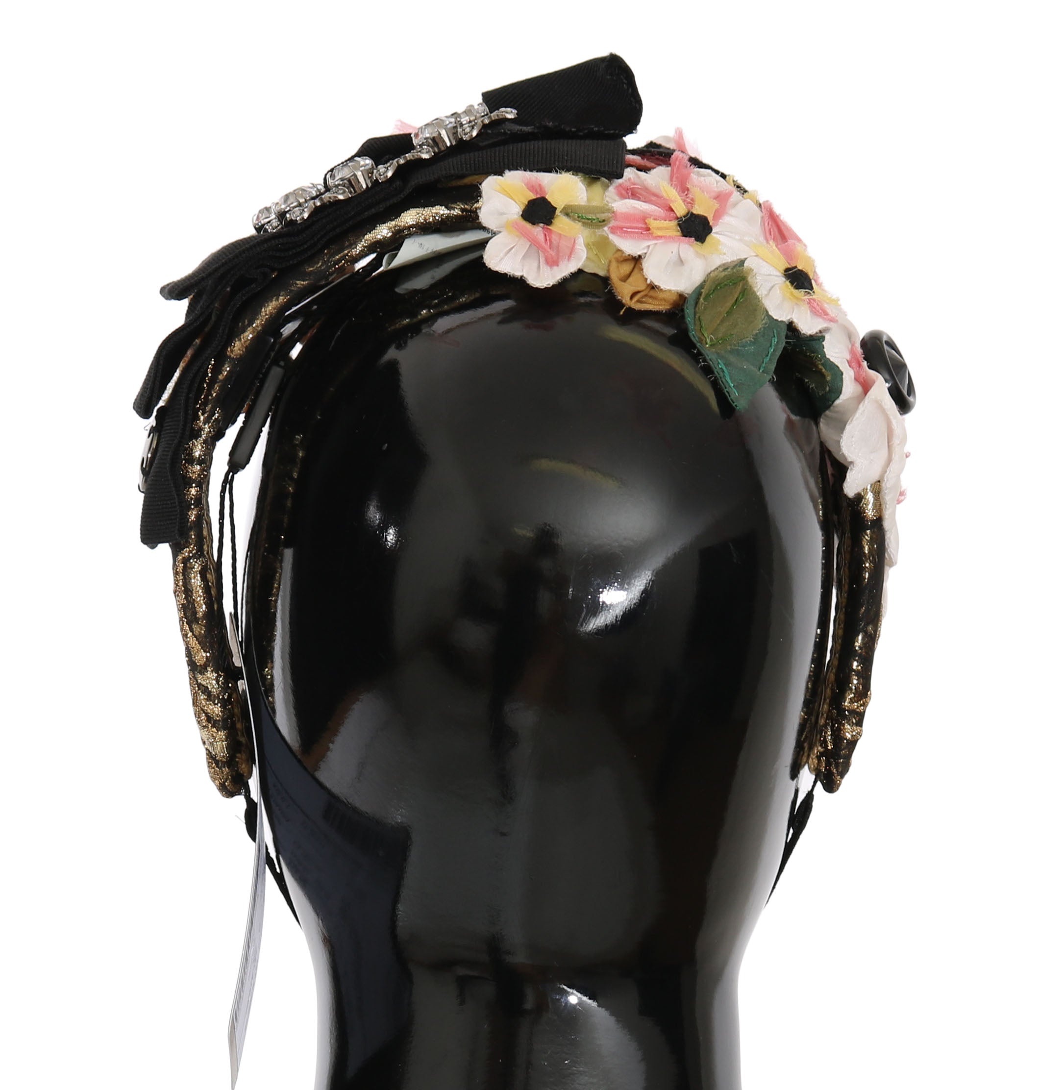 Dolce & Gabbana Elegant Crystal-Embellished Floral Headband Glam Steals