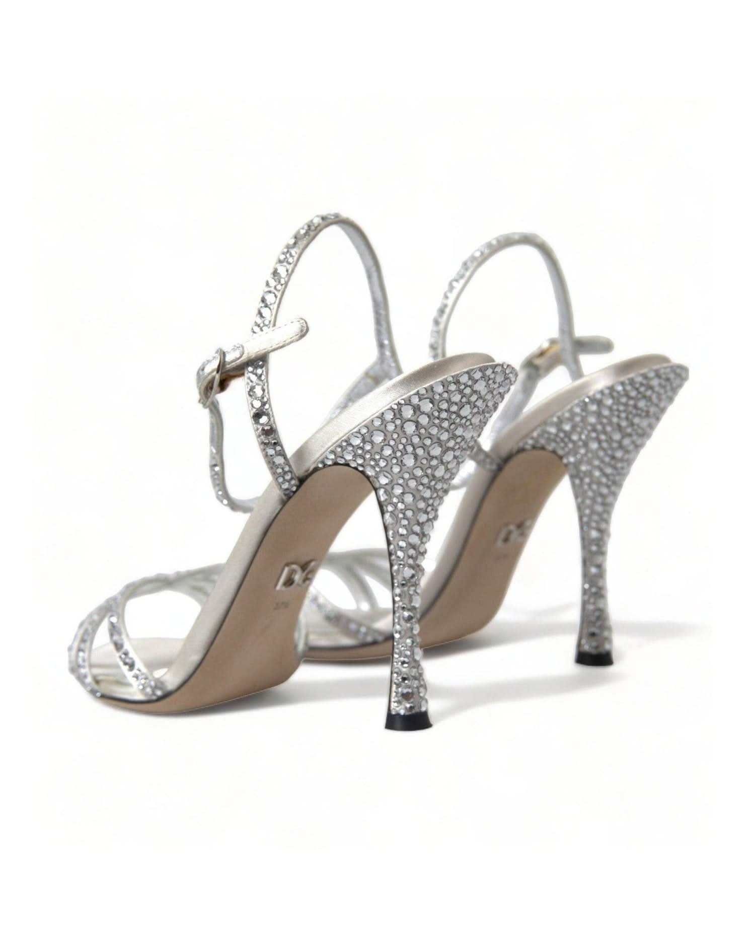 Dolce & Gabbana Elegant Crystal Embellished Heels Sandals Heels