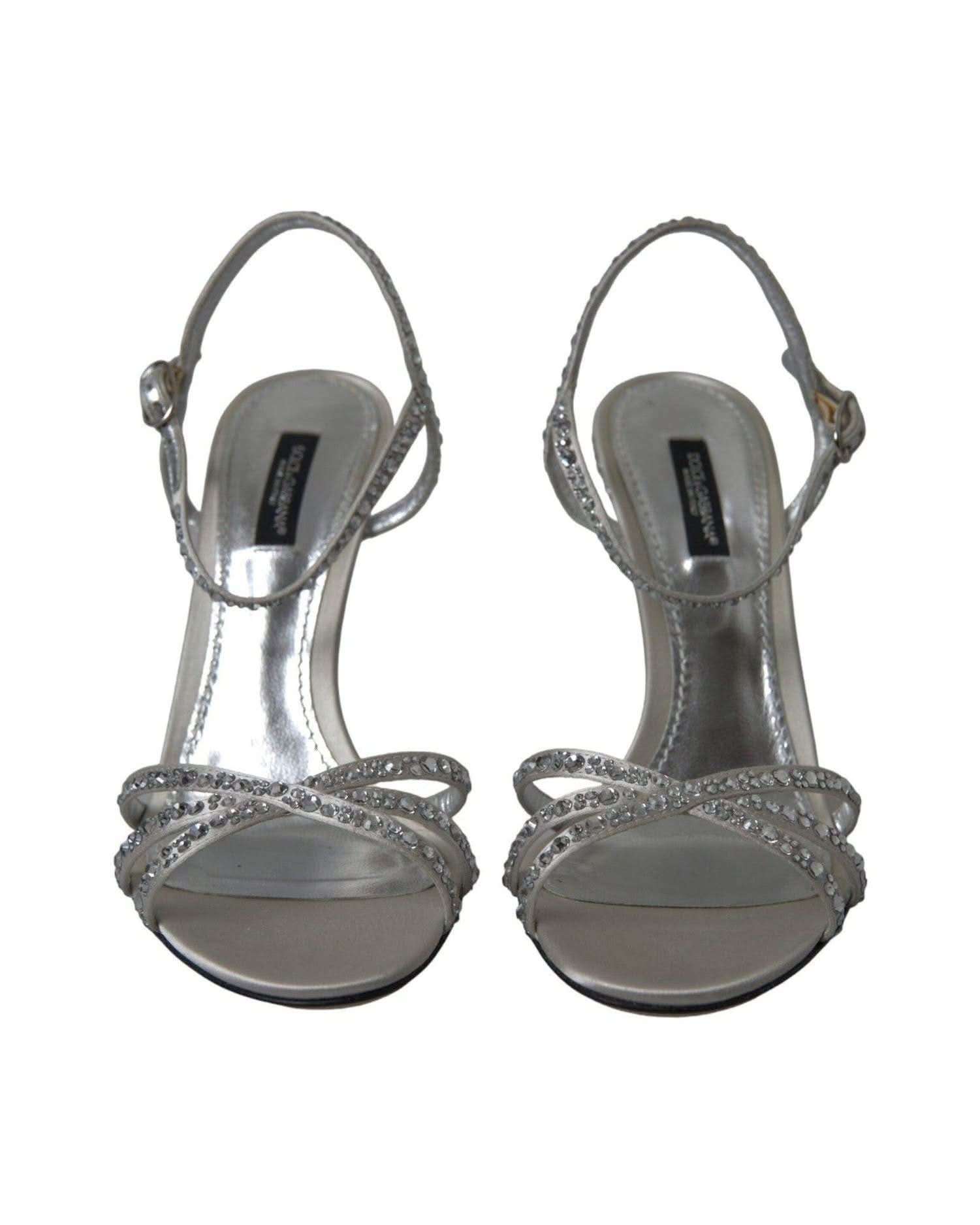 Dolce & Gabbana Elegant Crystal Embellished Heels Sandals Heels