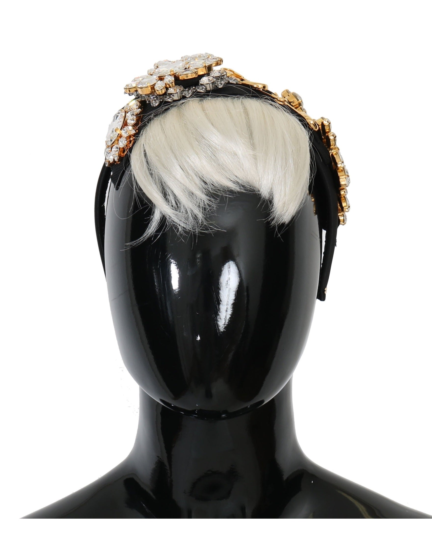 Dolce & Gabbana Elegant Crystal Headband Black Diadem Glam Steals