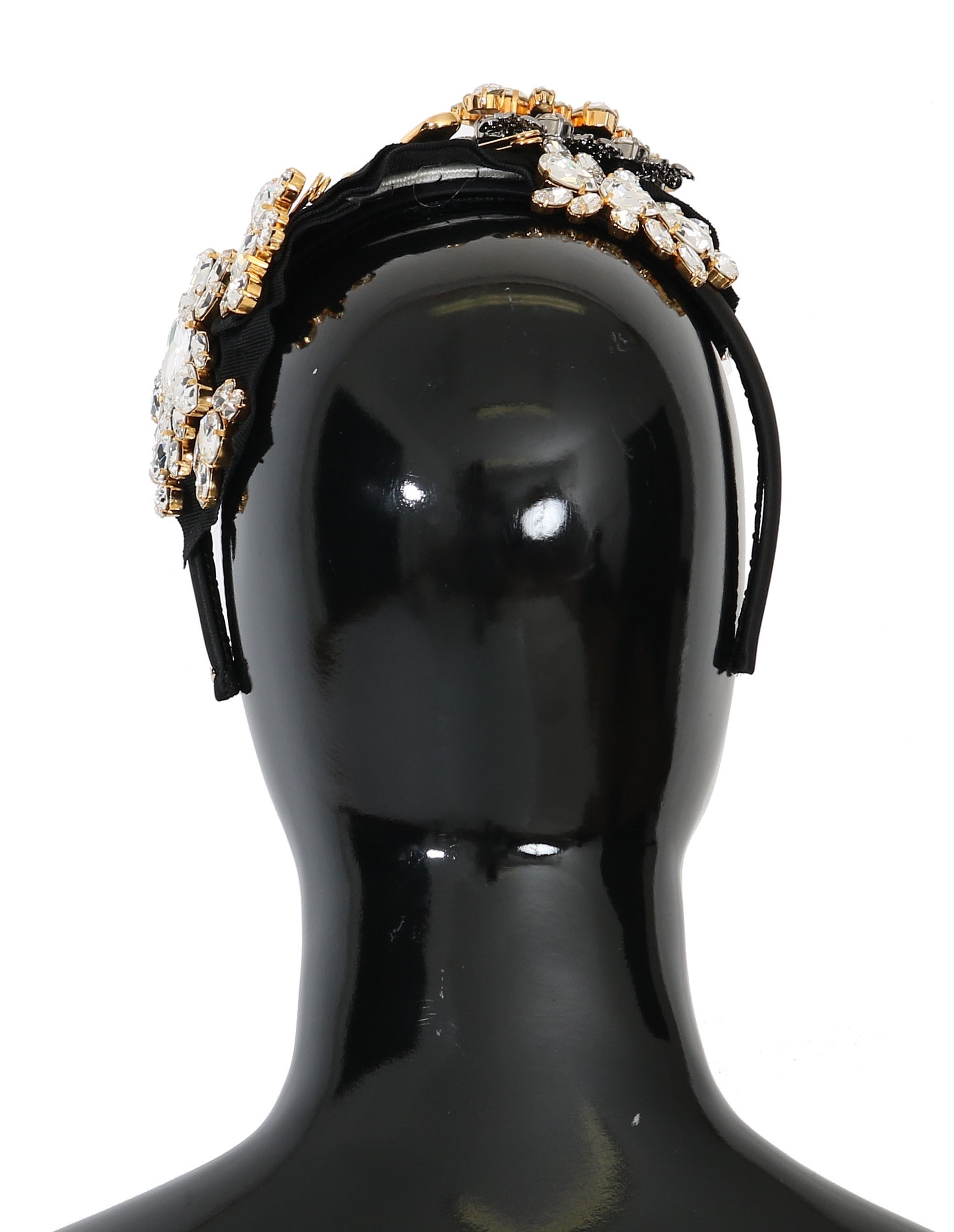 Dolce & Gabbana Elegant Crystal Headband Black Diadem Glam Steals