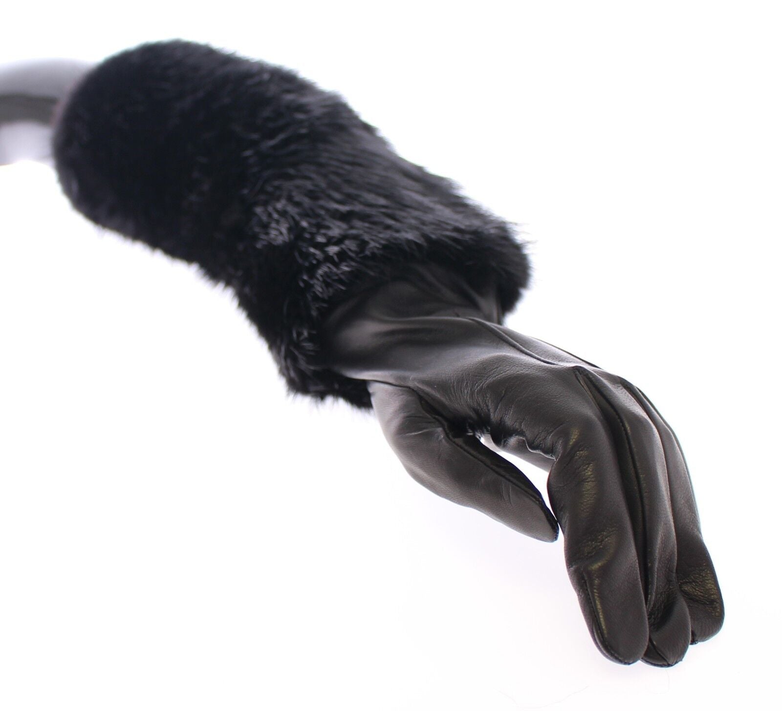Dolce & Gabbana Elegant Elbow-Length Beaver Fur Gloves Glam Steals