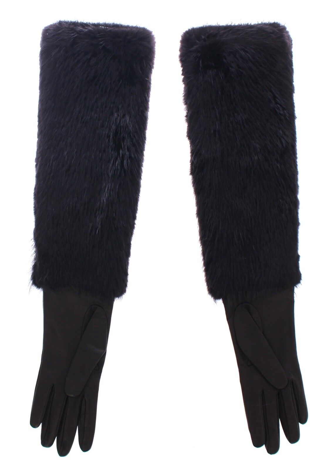 Dolce & Gabbana Elegant Elbow-Length Beaver Fur Gloves Glam Steals