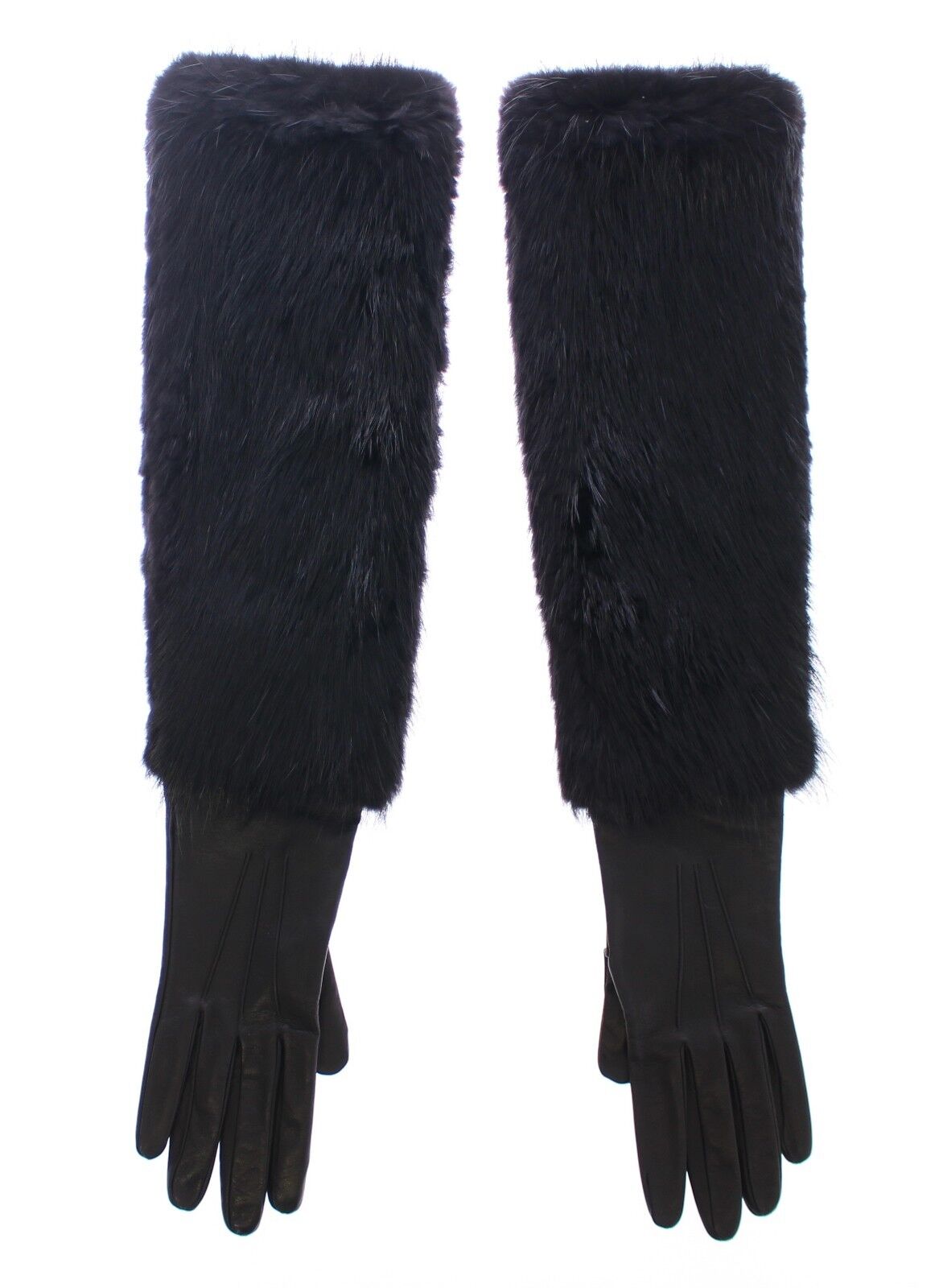 Dolce & Gabbana Elegant Elbow-Length Beaver Fur Gloves Glam Steals