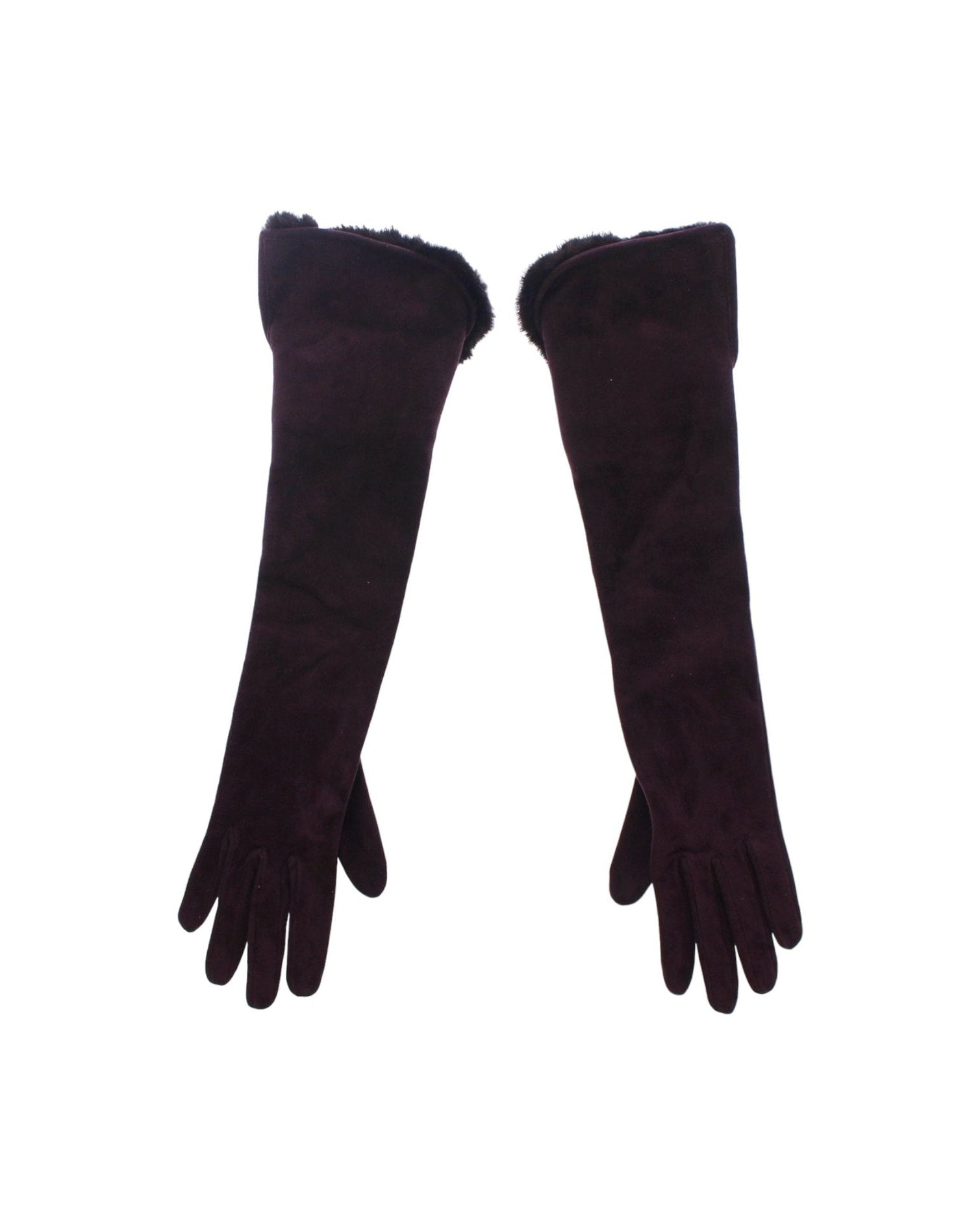 Dolce & Gabbana Elegant Elbow Length Fur Purple Gloves Glam Steals