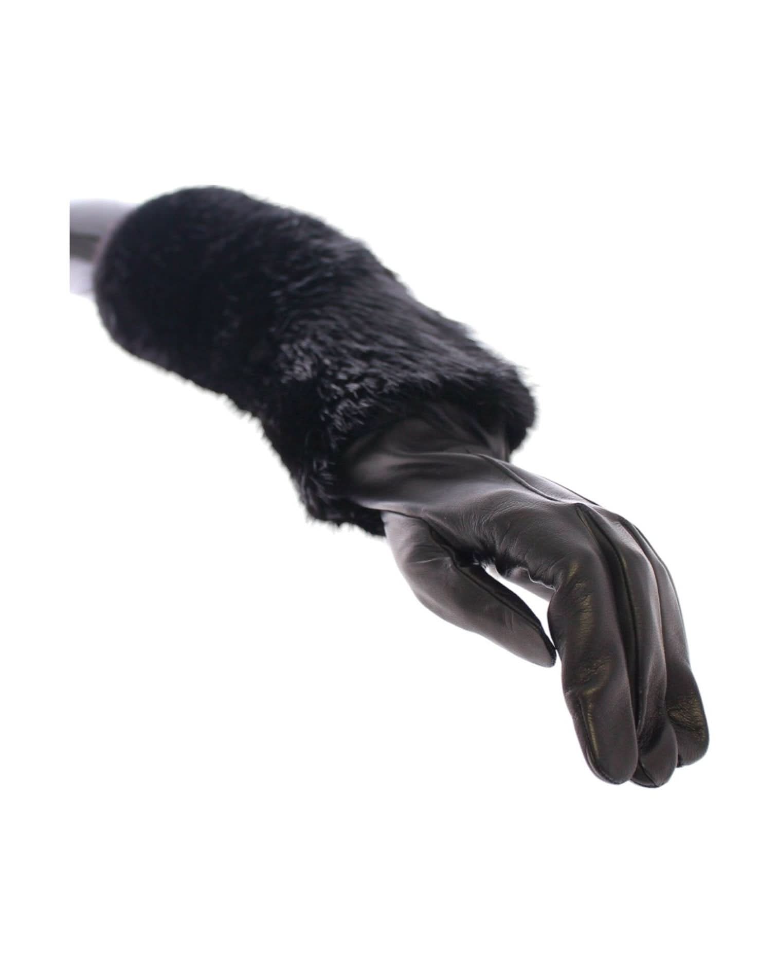 Dolce & Gabbana Elegant Elbow Length Leather Gloves Gloves & Mittens