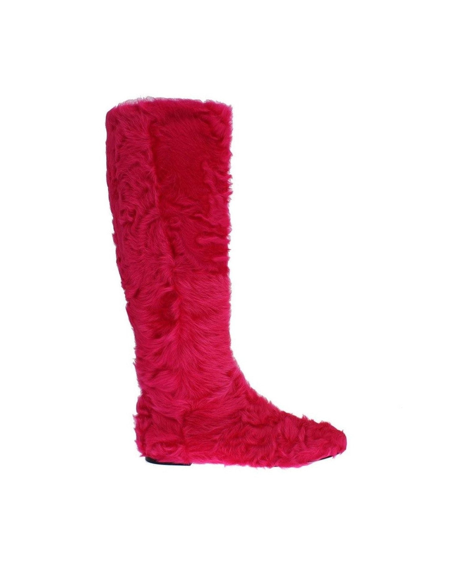 Dolce & Gabbana Pink Elegant Lambskin Fur Boots Boots
