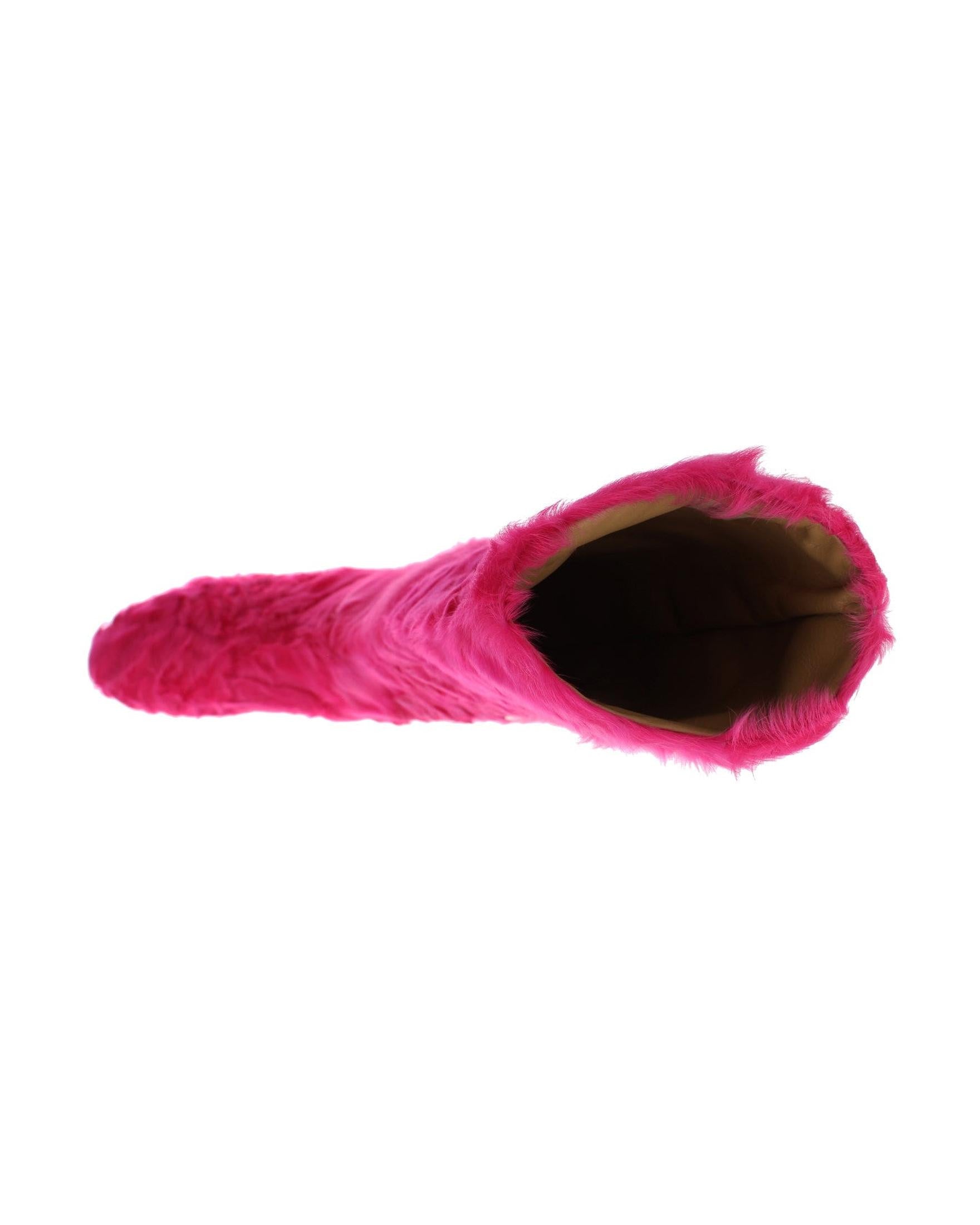 Dolce & Gabbana Elegant Lambskin Fur Pink Boots Glam Steals