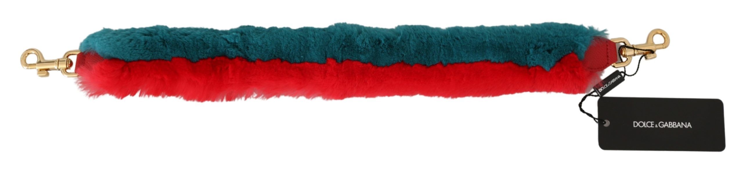 Dolce & Gabbana Elegant Lapin Fur Shoulder Red Strap Glam Steals