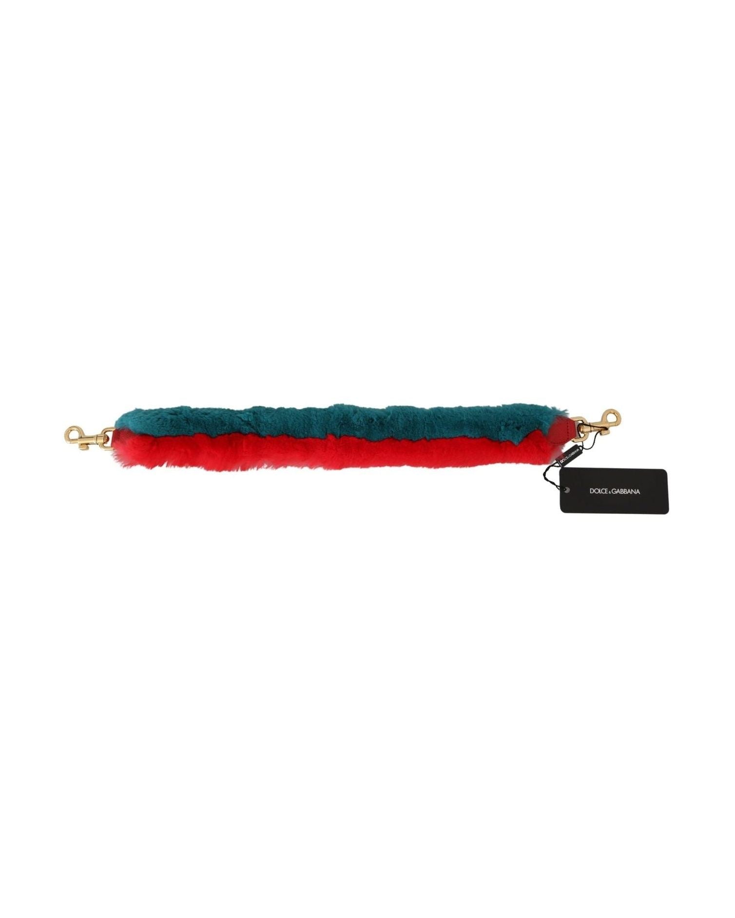 Dolce & Gabbana Elegant Lapin Fur Shoulder Red Strap Glam Steals