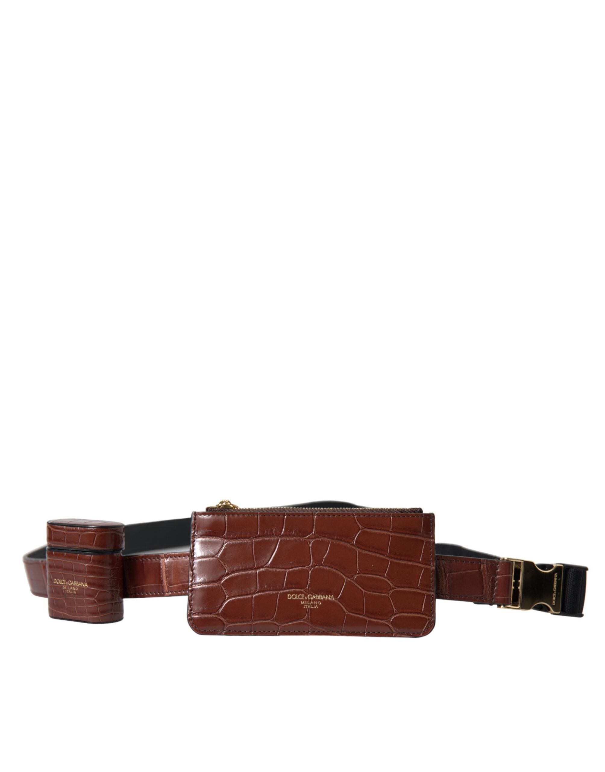 Dolce & Gabbana Elegant Leather Airpod & Coin Purse Duo Glam Steals
