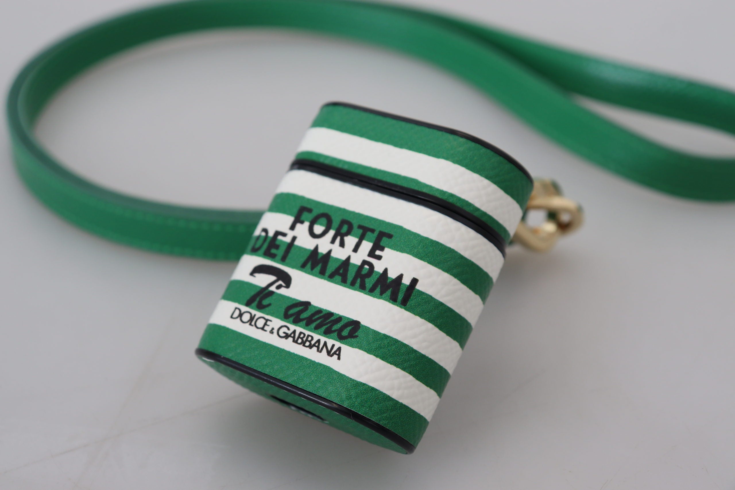 Dolce & Gabbana Elegant Leather Airpods Case - Green Lush Glam Steals