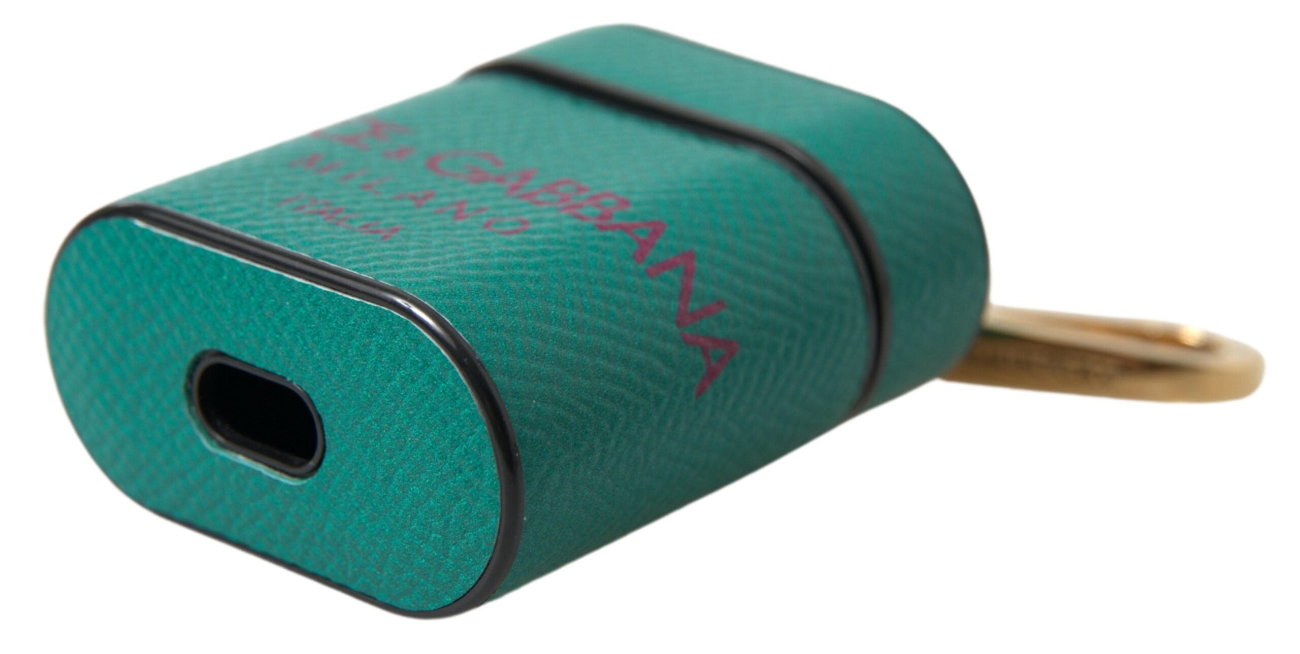 Dolce & Gabbana Elegant Leather Airpods Case In Green Maroon And Glam Steals