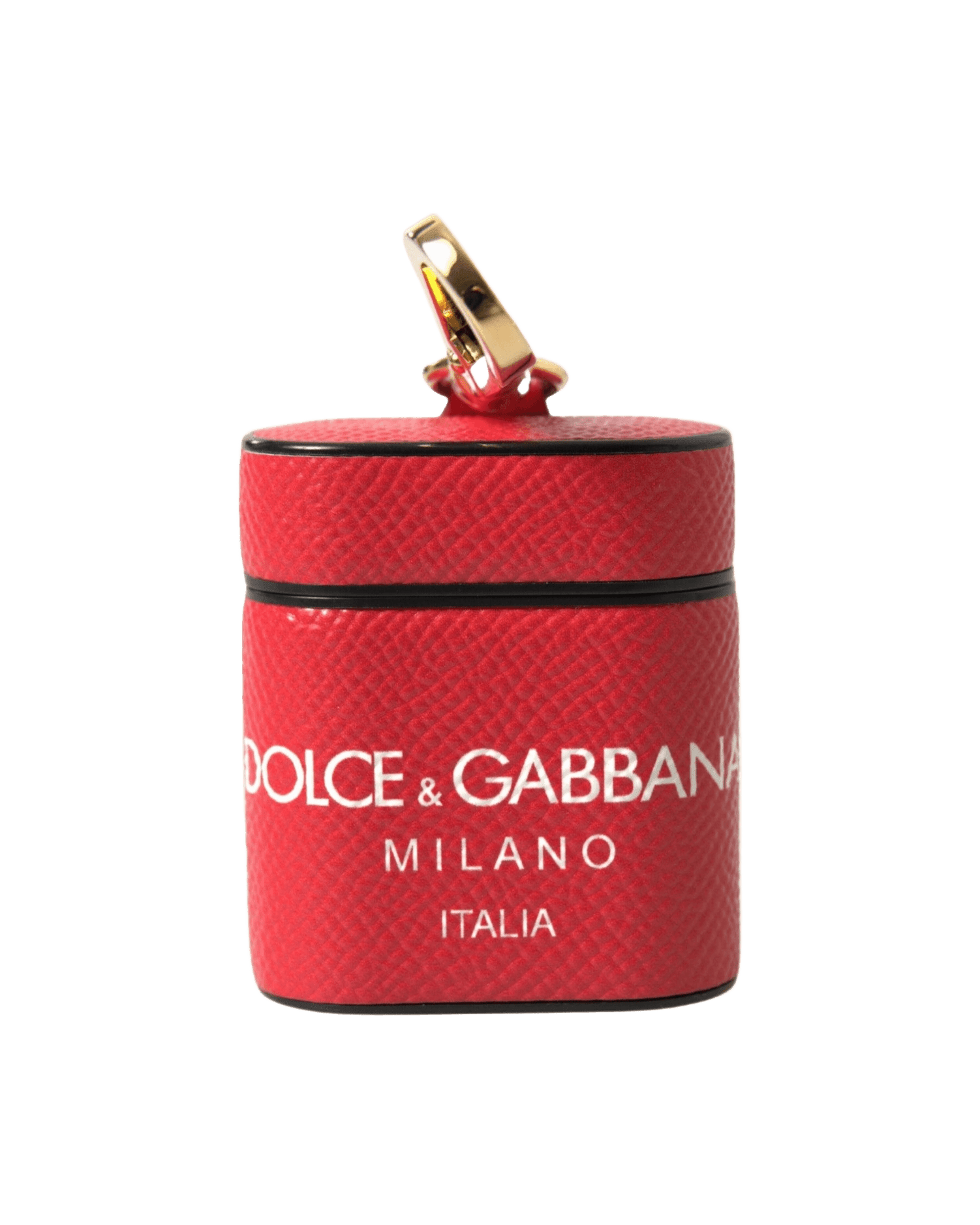 Dolce & Gabbana Red Elegant Leather Airpods Case Headphone & Headset Accessories
