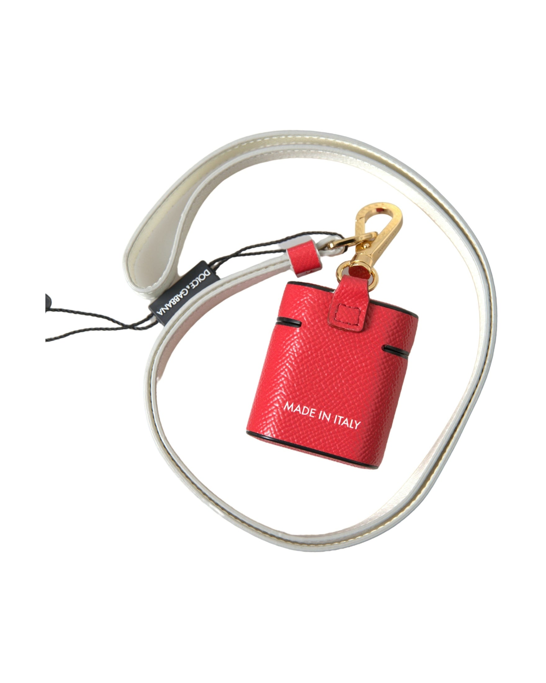 Dolce & Gabbana Elegant Leather Airpods Red Case Glam Steals