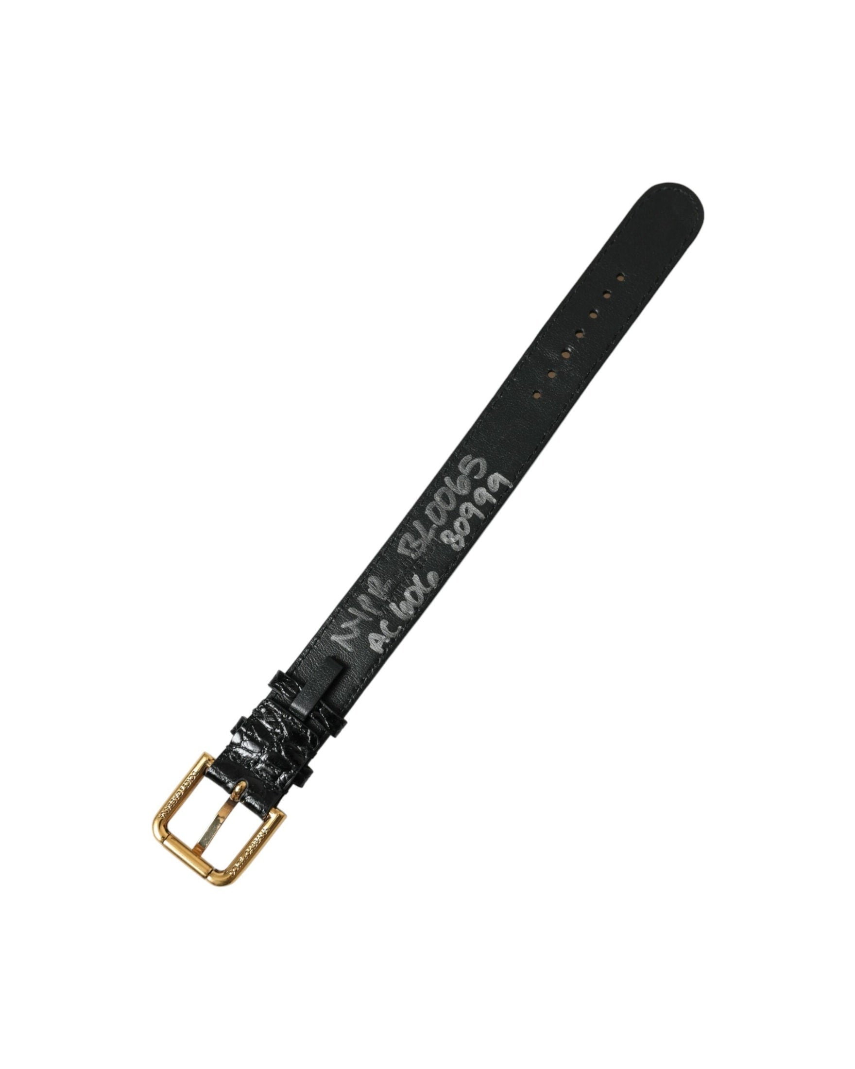 Dolce & Gabbana Elegant Leather Gold Black Bracelet Glam Steals