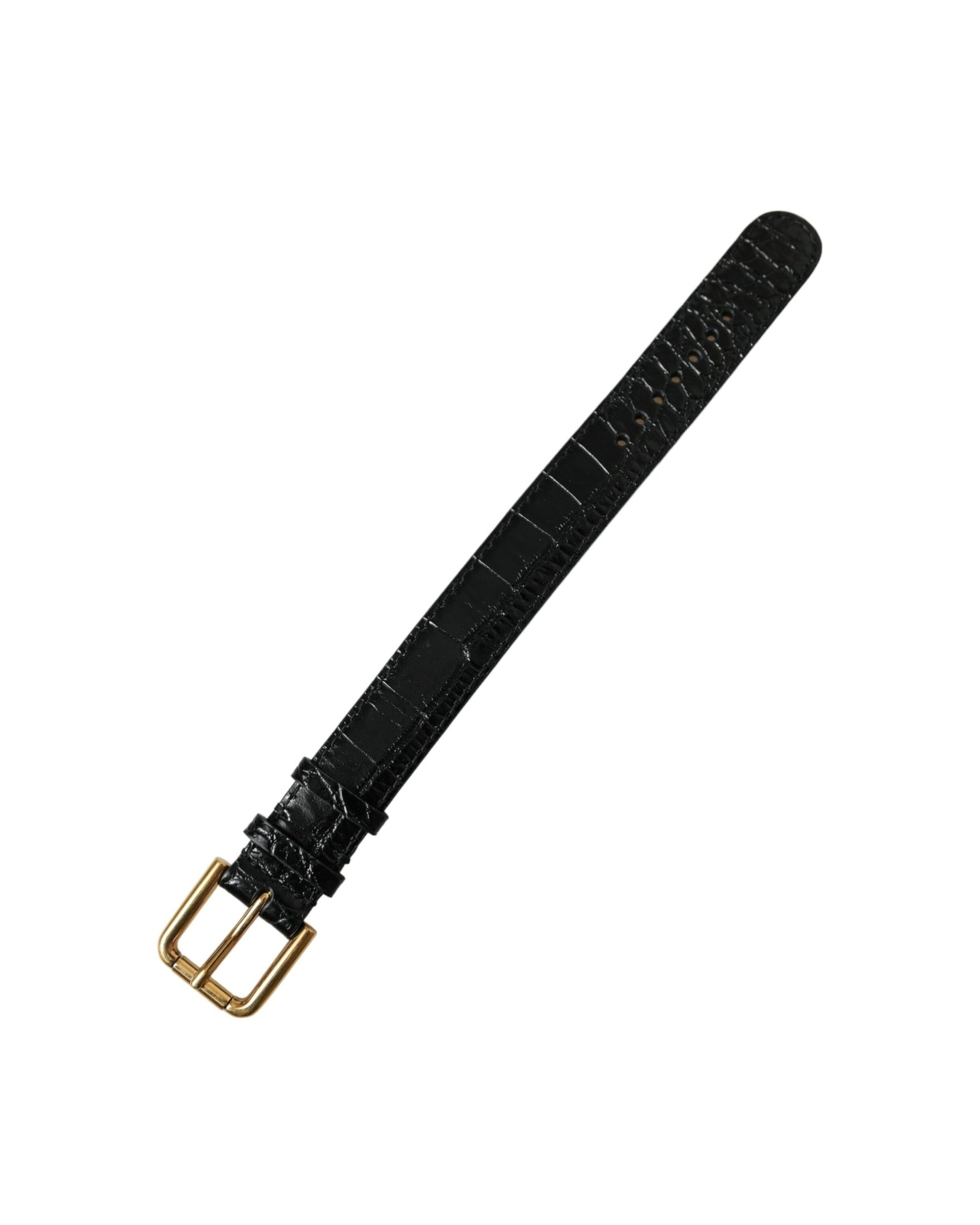 Dolce & Gabbana Elegant Leather Gold Black Bracelet Glam Steals