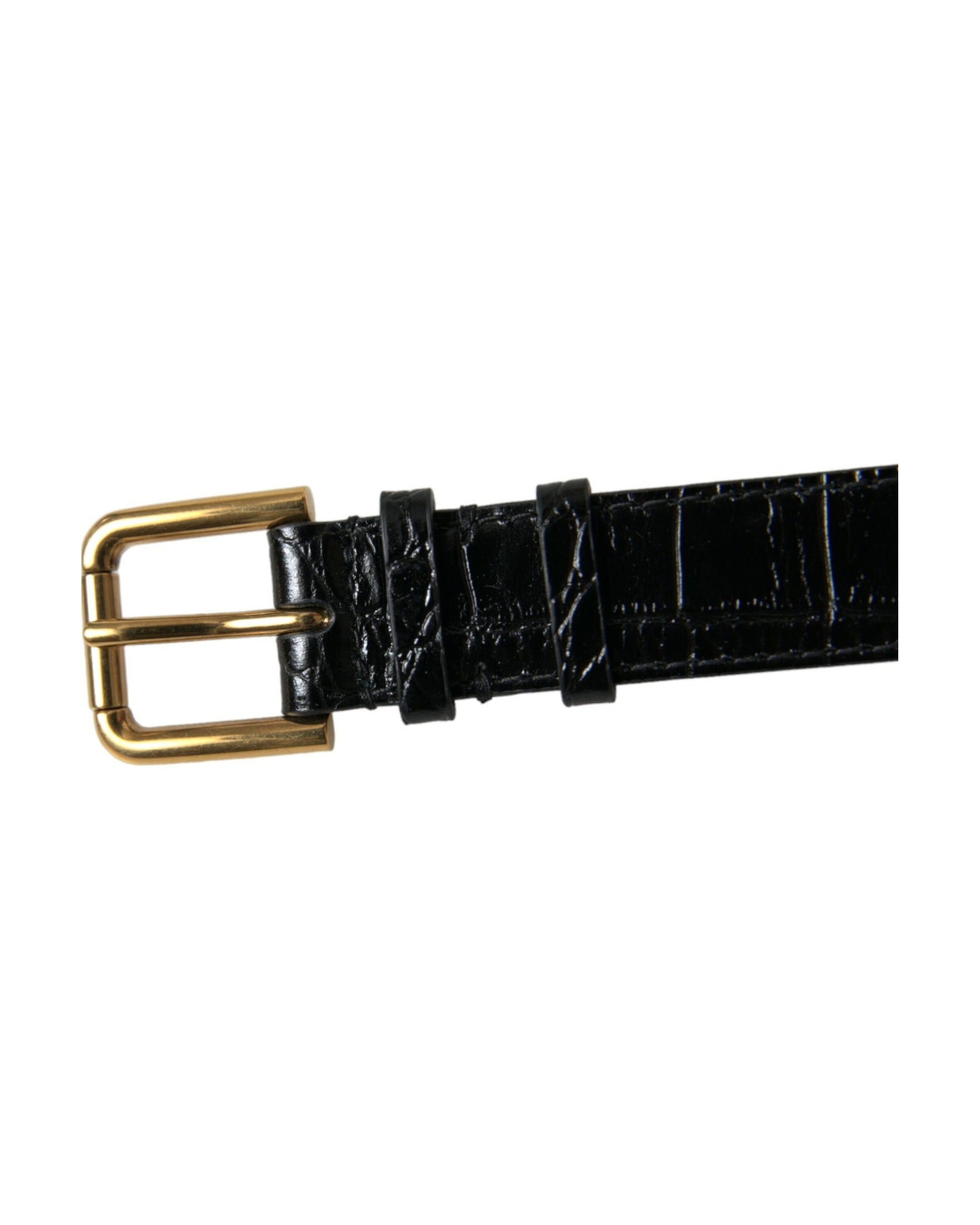 Dolce & Gabbana Elegant Leather Gold Black Bracelet Glam Steals