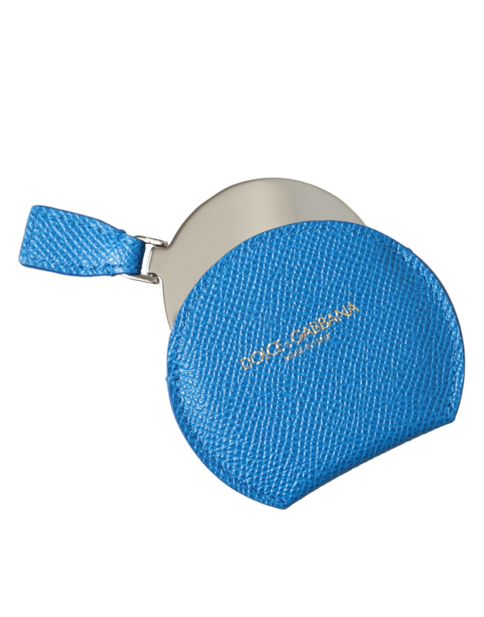 Dolce & Gabbana Elegant Leather Mirror Blue Holder Glam Steals