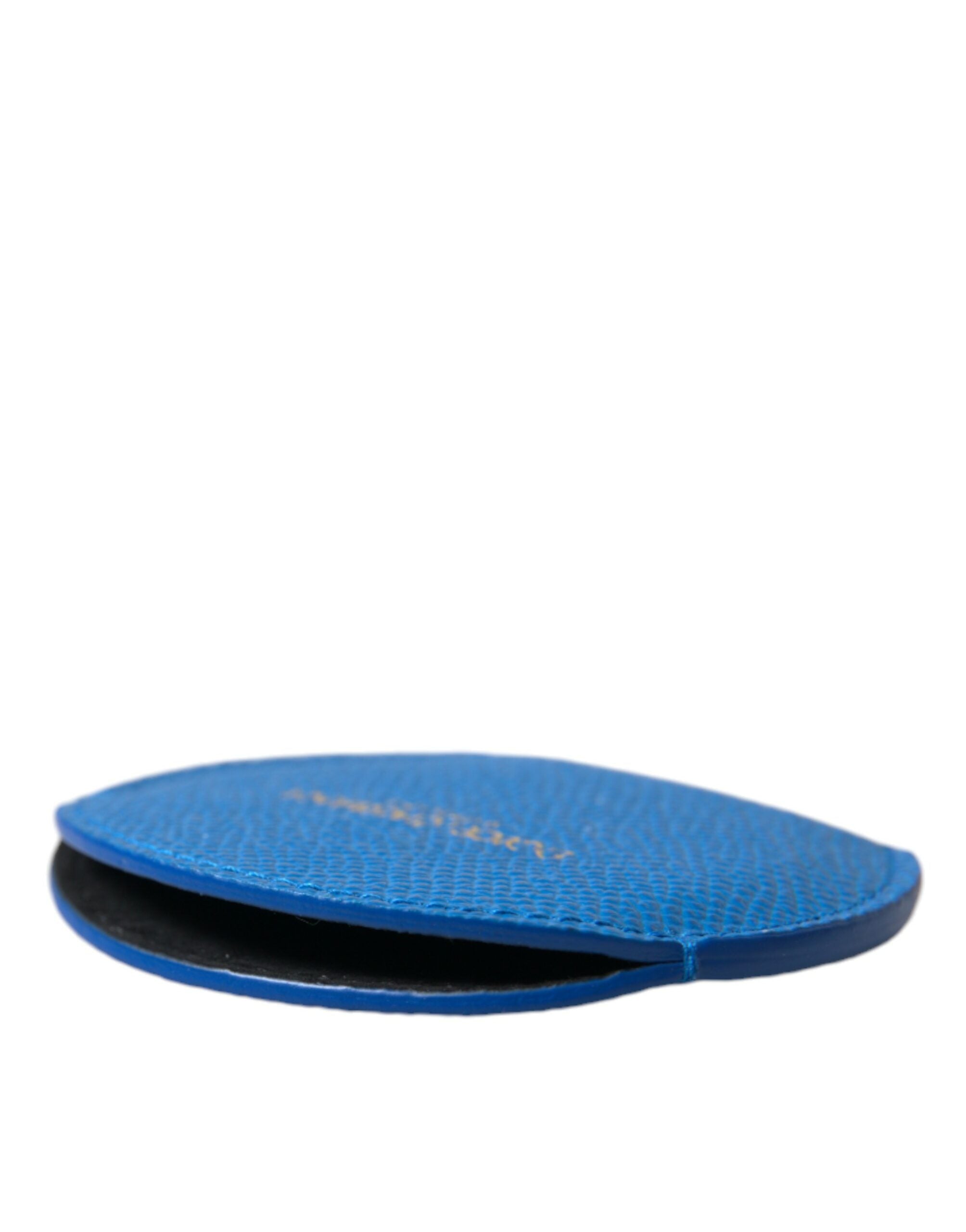 Dolce & Gabbana Elegant Leather Mirror Blue Holder Glam Steals