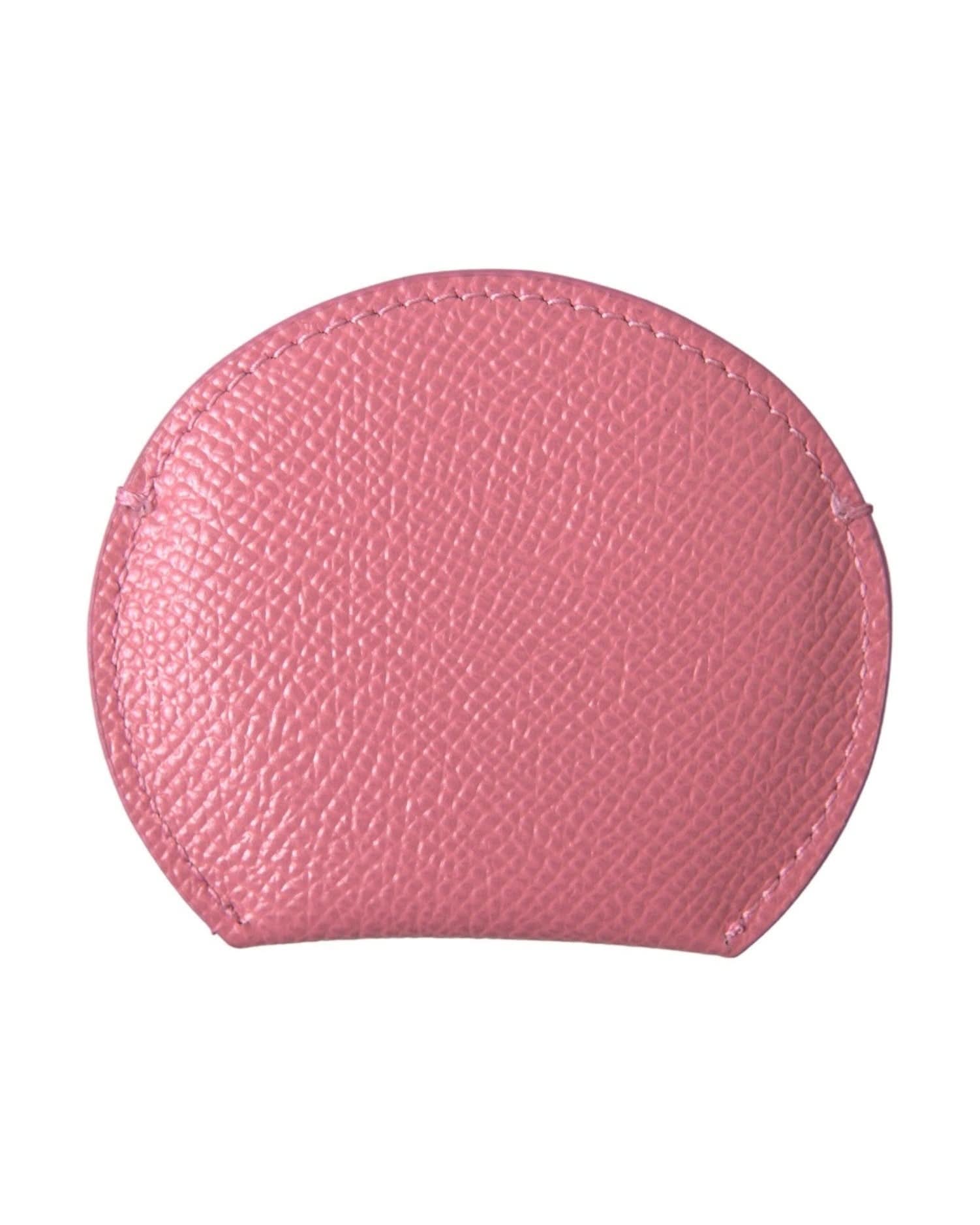 Dolce & Gabbana Pink Elegant Leather Mirror Holder Face Mirrors