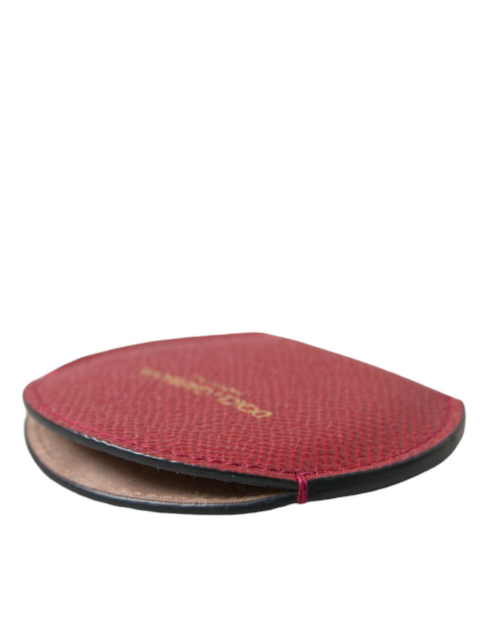 Dolce & Gabbana Elegant Leather Mirror Red Holder Glam Steals