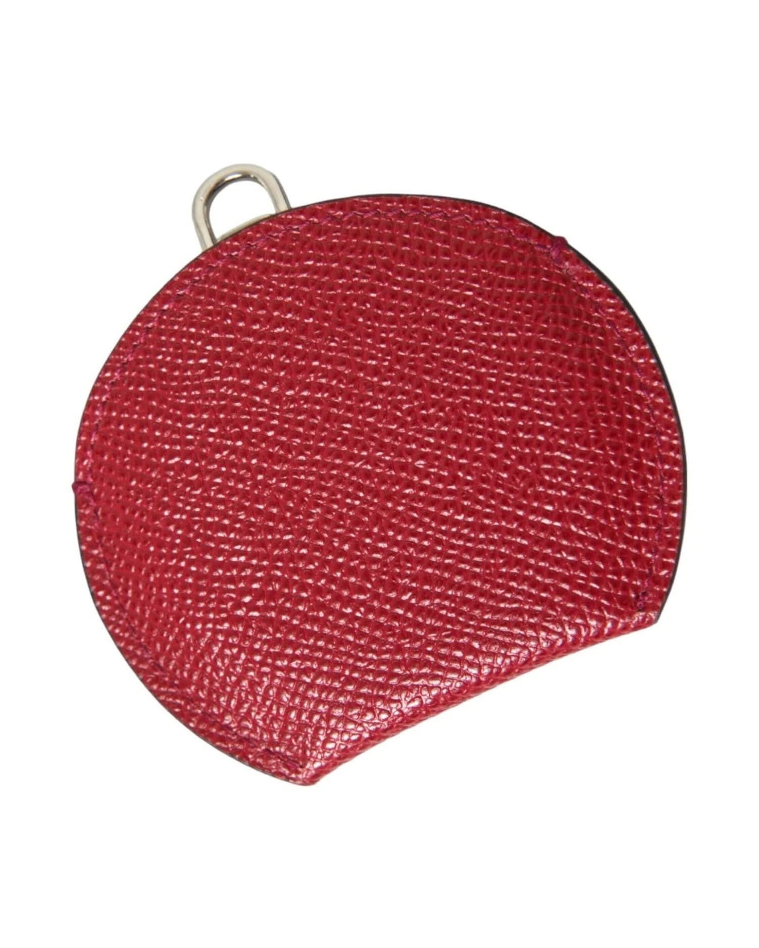 Dolce & Gabbana Red Elegant Leather Mirror Holder Face Mirrors