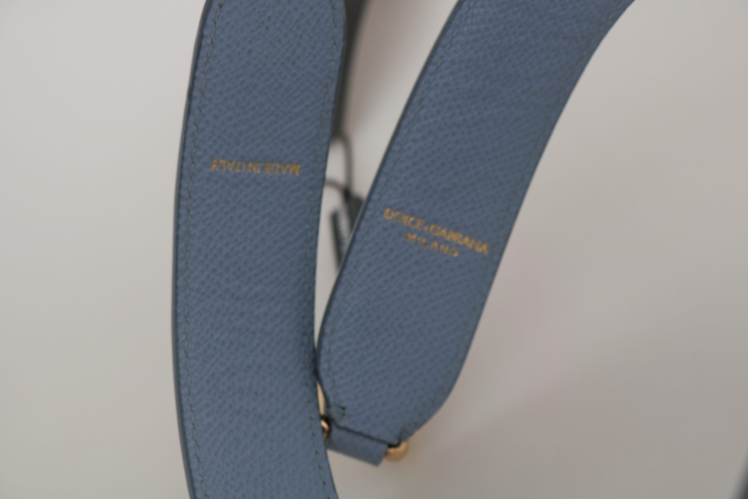 Dolce & Gabbana Elegant Leather Shoulder Blue Strap Glam Steals